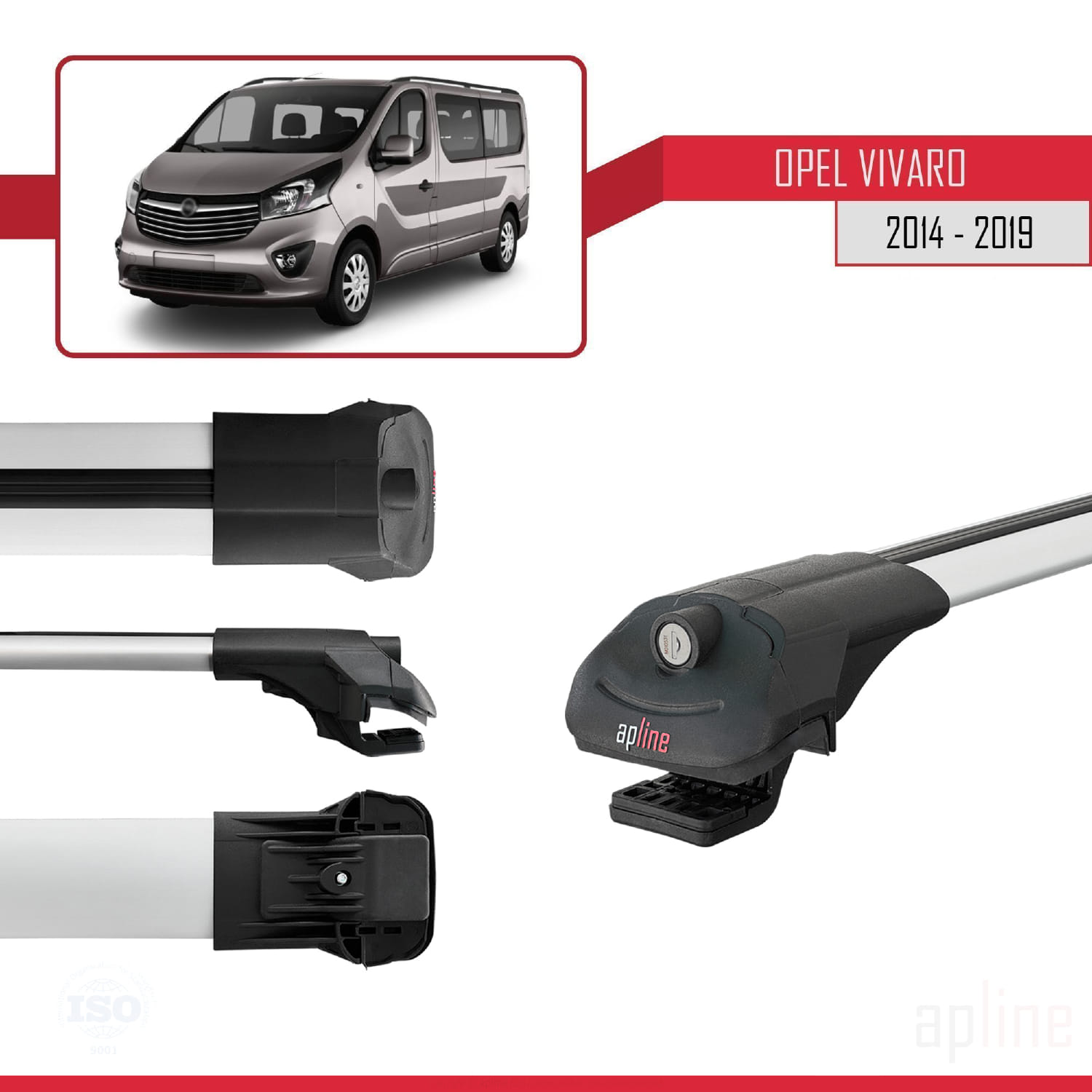 Opel Vivaro B (X82) 2014-2019 Arası ile Uyumlu ACE-1 Model Ara Atkı Tavan Barı Gri 2 Adet - Görsel 3