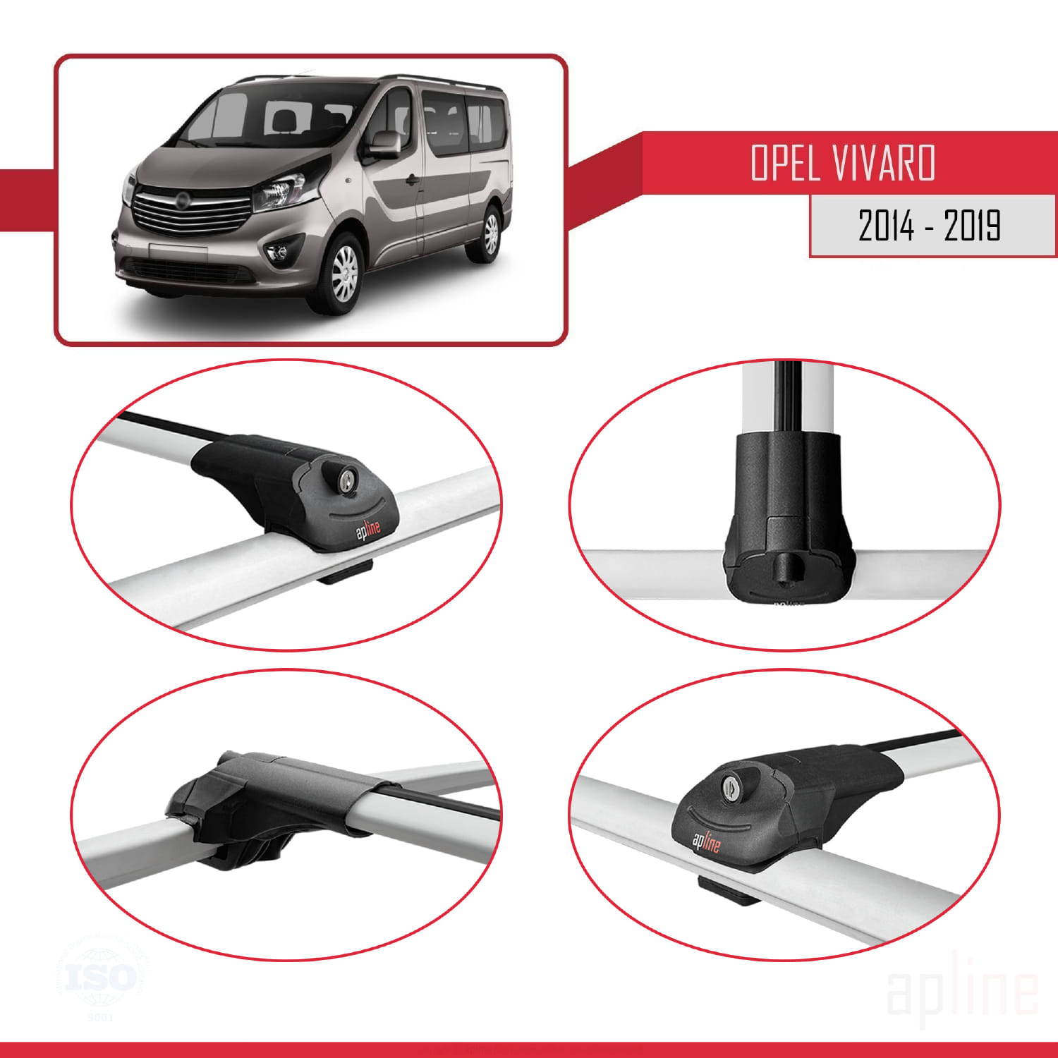 Opel Vivaro B (X82) 2014-2019 Arası ile Uyumlu ACE-1 Model Ara Atkı Tavan Barı Gri 2 Adet - Görsel 4