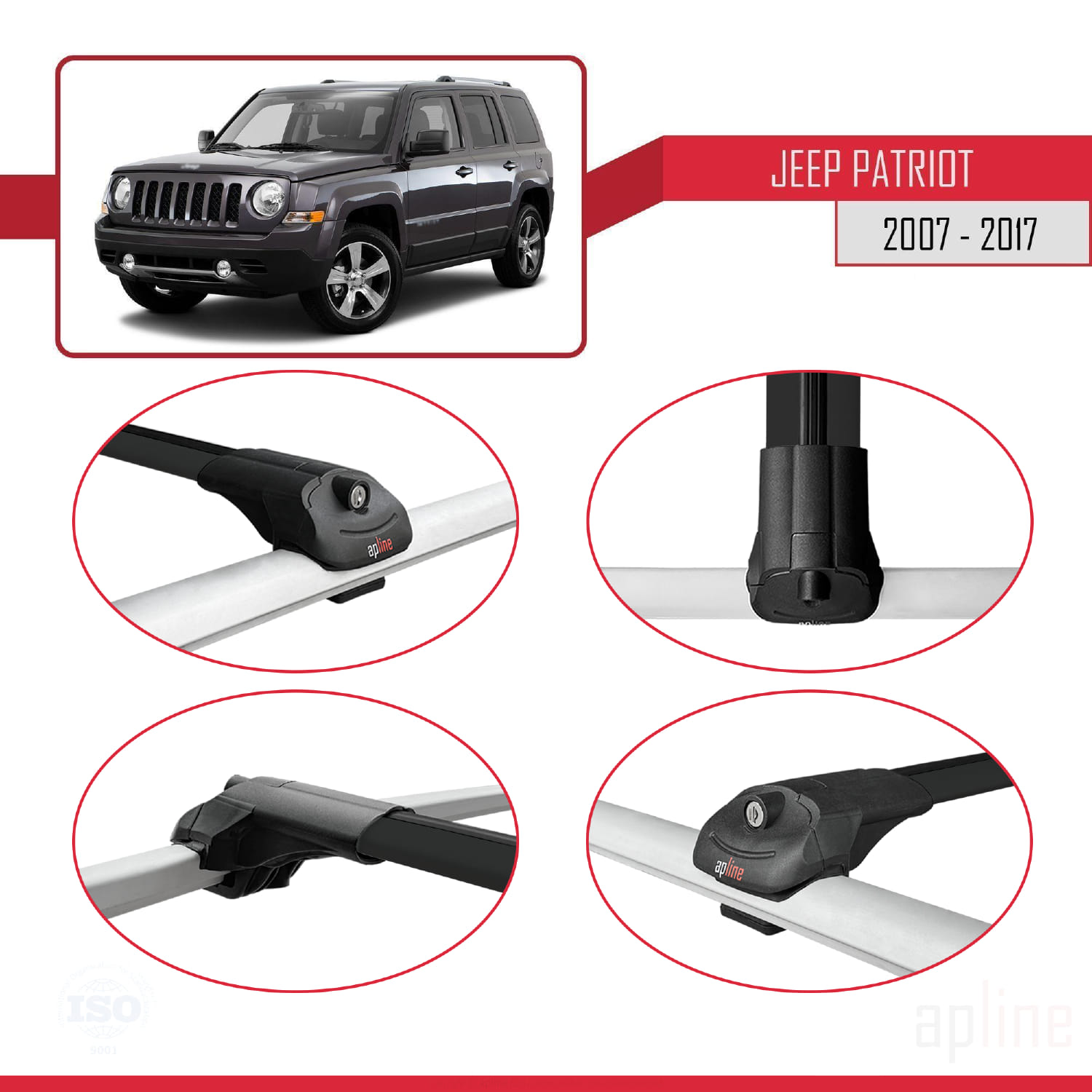 Jeep Patriot 2007-2017 Arası ile Uyumlu ACE-1 Model Ara Atkı Tavan Barı Siyah 2 Adet - Görsel 4