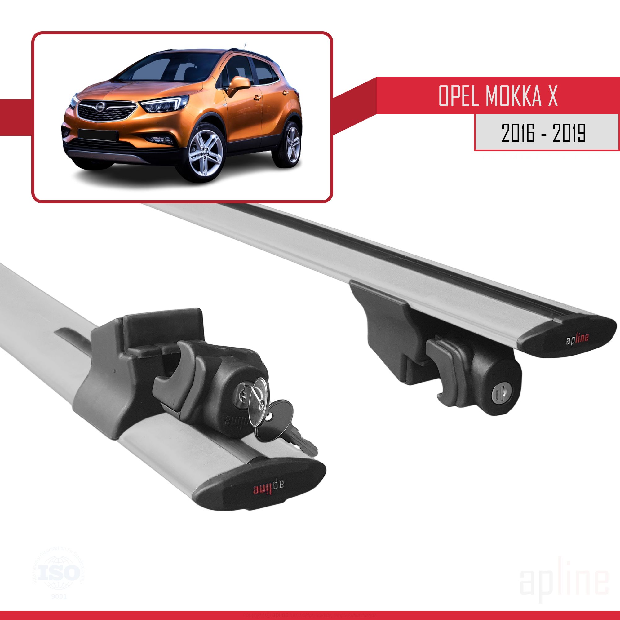 Opel Mokka X (J13) 2016-2019 Arası ile Uyumlu HOOK Model Ara Atkı Tavan Barı Gri 2 Adet - Görsel 5
