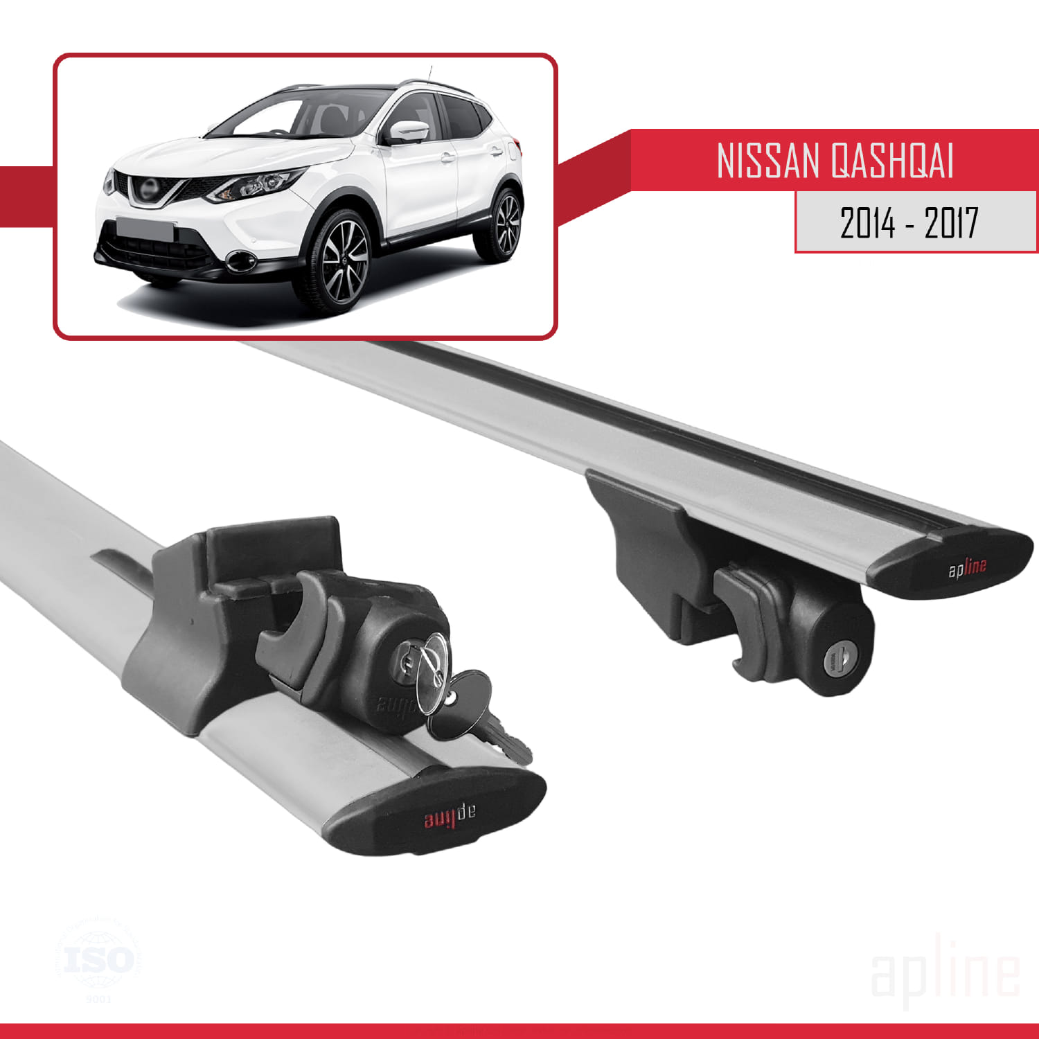 Nissan Qashqai 2 (J11) Pre-Facelift 2014-2017 Arası ile Uyumlu HOOK Model Ara Atkı Tavan Barı Gri 2 Adet - Görsel 5