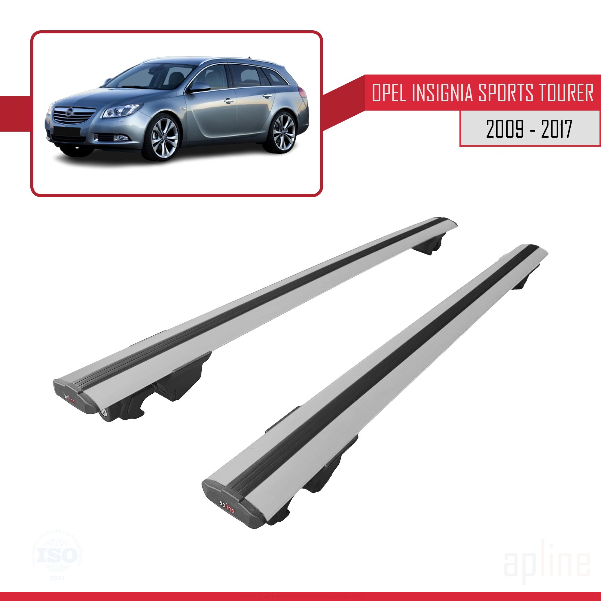 Opel Insignia (G09) ST 2008-2017 Arası ile Uyumlu HOOK Model Ara Atkı Tavan Barı Gri 2 Adet - Görsel 4