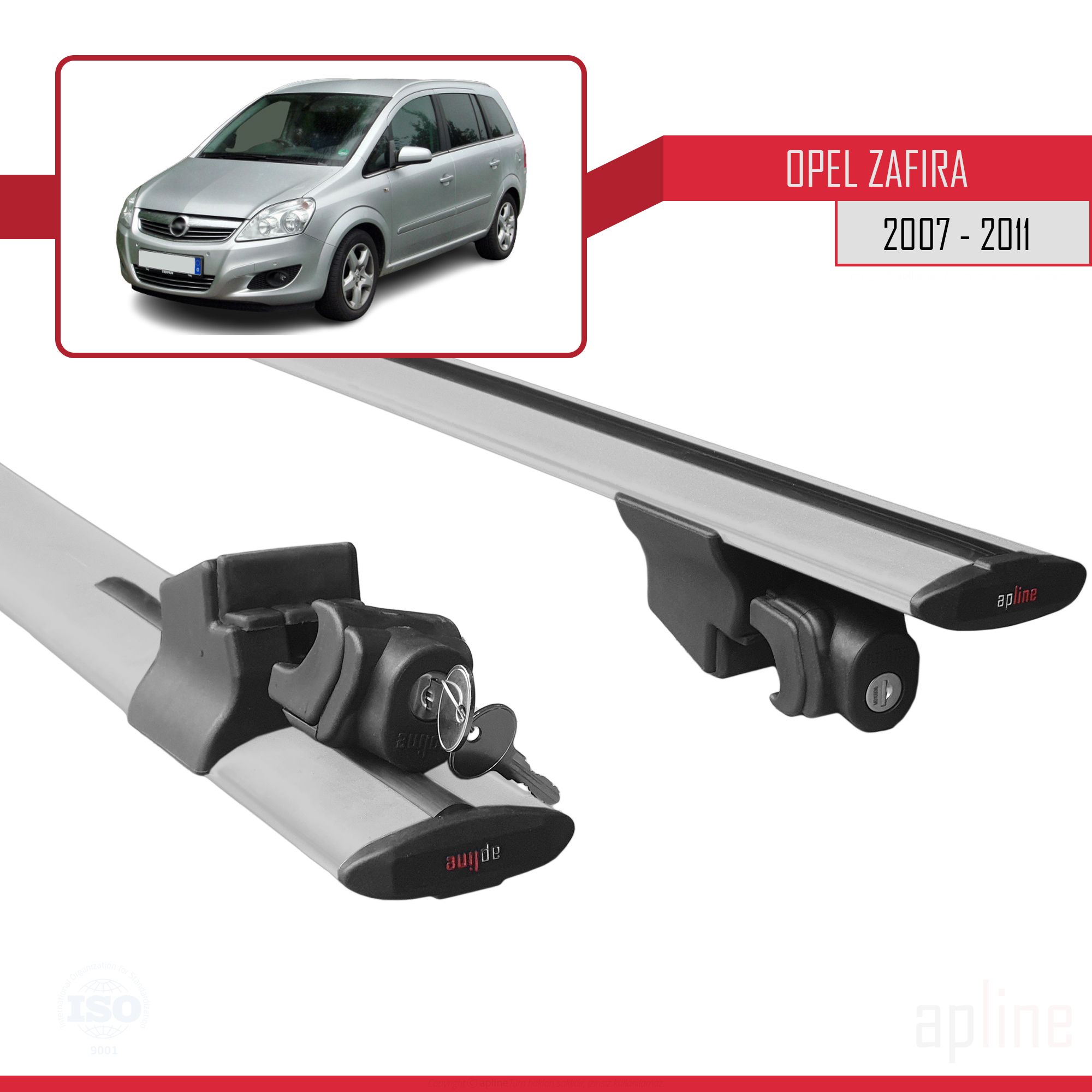 Opel Zafira B (A05) Post-Facelift 2007-2011 Arası ile Uyumlu HOOK Model Ara Atkı Tavan Barı Gri 2 Adet - Görsel 5