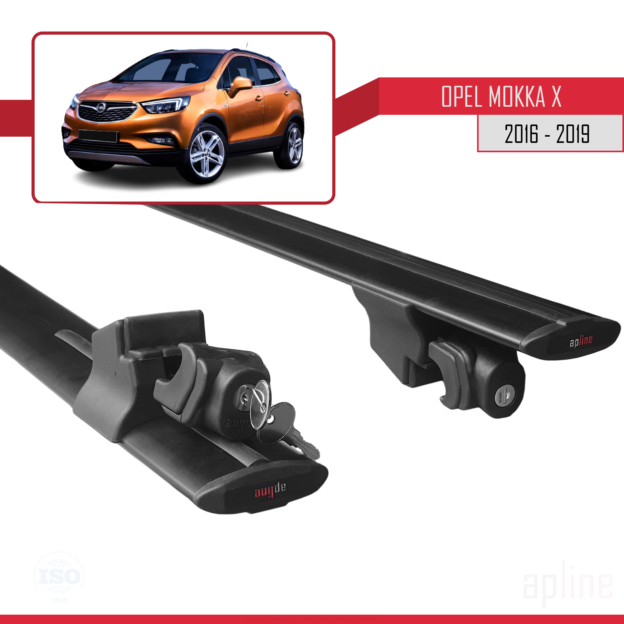 Opel Mokka X (J13) 2016-2019 Arası ile Uyumlu HOOK Model Ara Atkı Tavan Barı Siyah 2 Adet - Görsel 5