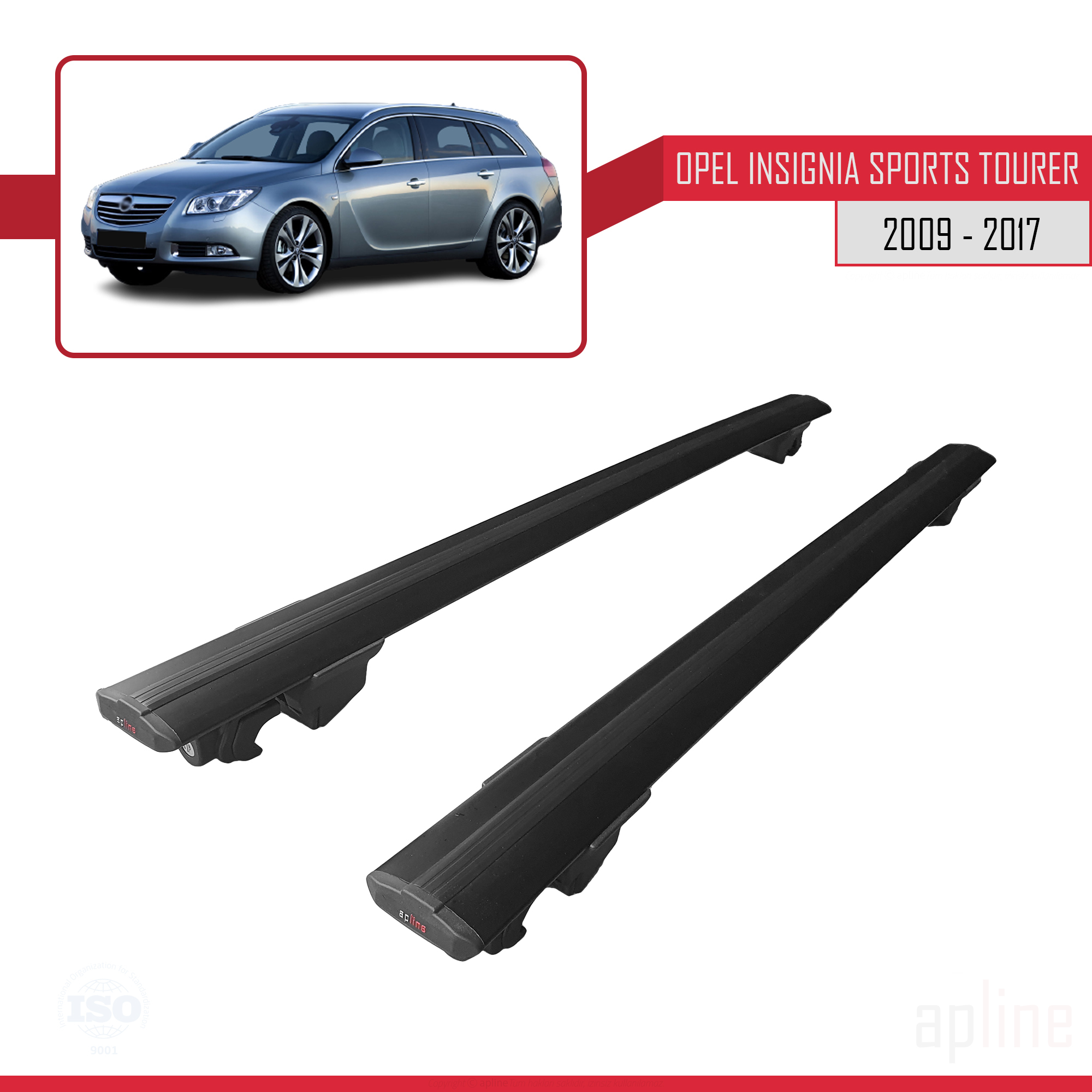 Opel Insignia (G09) ST 2008-2017 Arası ile Uyumlu HOOK Model Ara Atkı Tavan Barı Siyah 2 Adet - Görsel 4