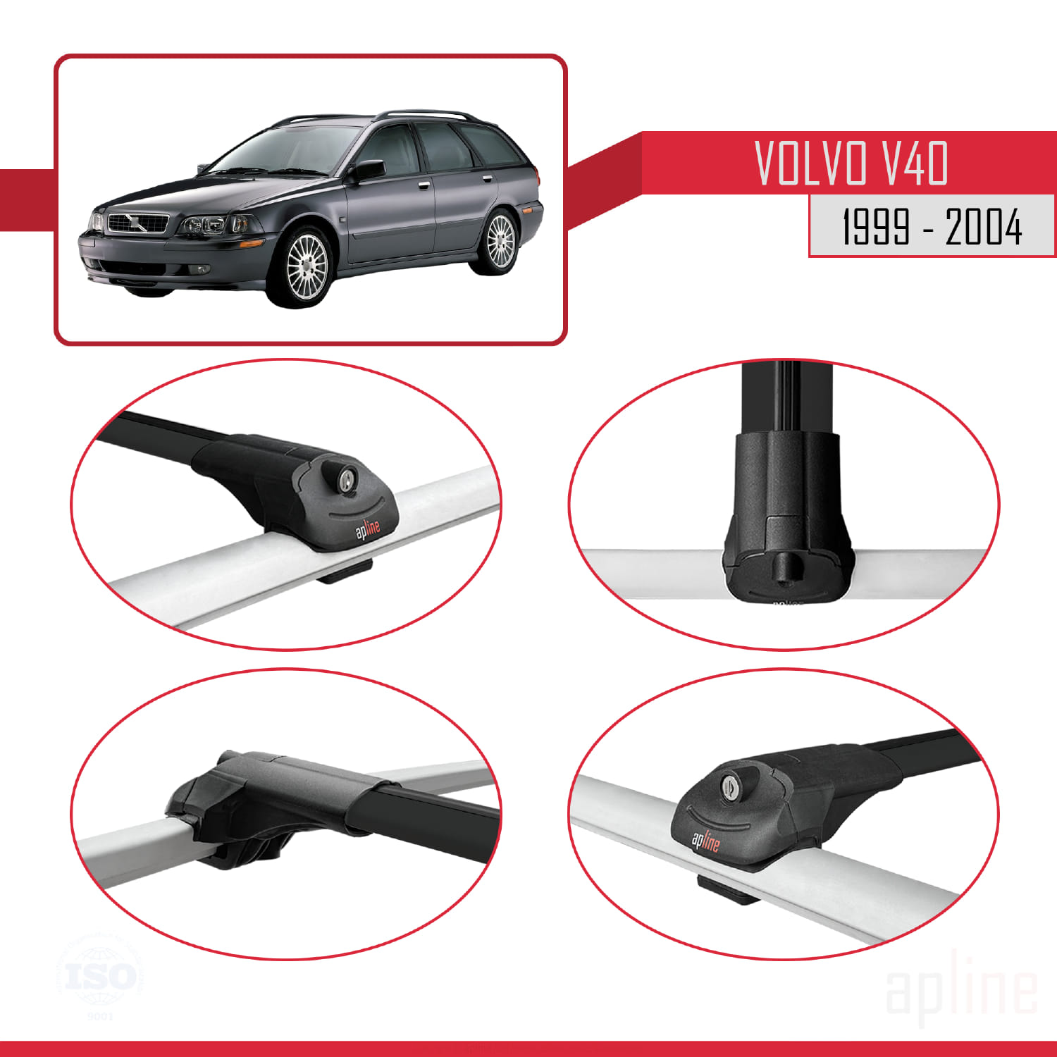 Volvo V40 1995-2004 Arası ile Uyumlu ACE-1 Model Ara Atkı Tavan Barı Siyah 3 Adet - Görsel 4