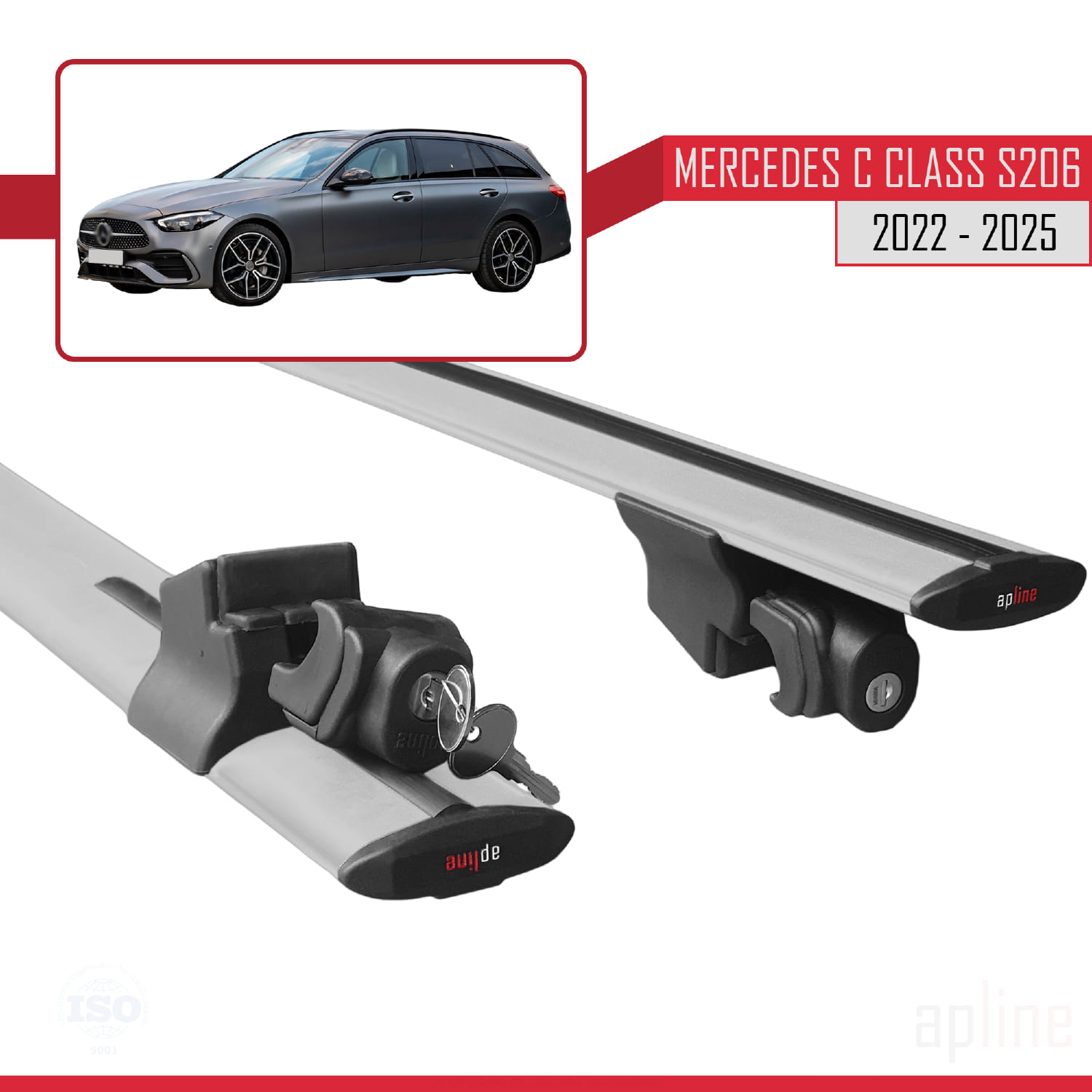 Mercedes C Class 5 (S206) 2021-2026 Arası ile Uyumlu HOOK Model Ara Atkı Tavan Barı Gri 2 Adet - Görsel 5