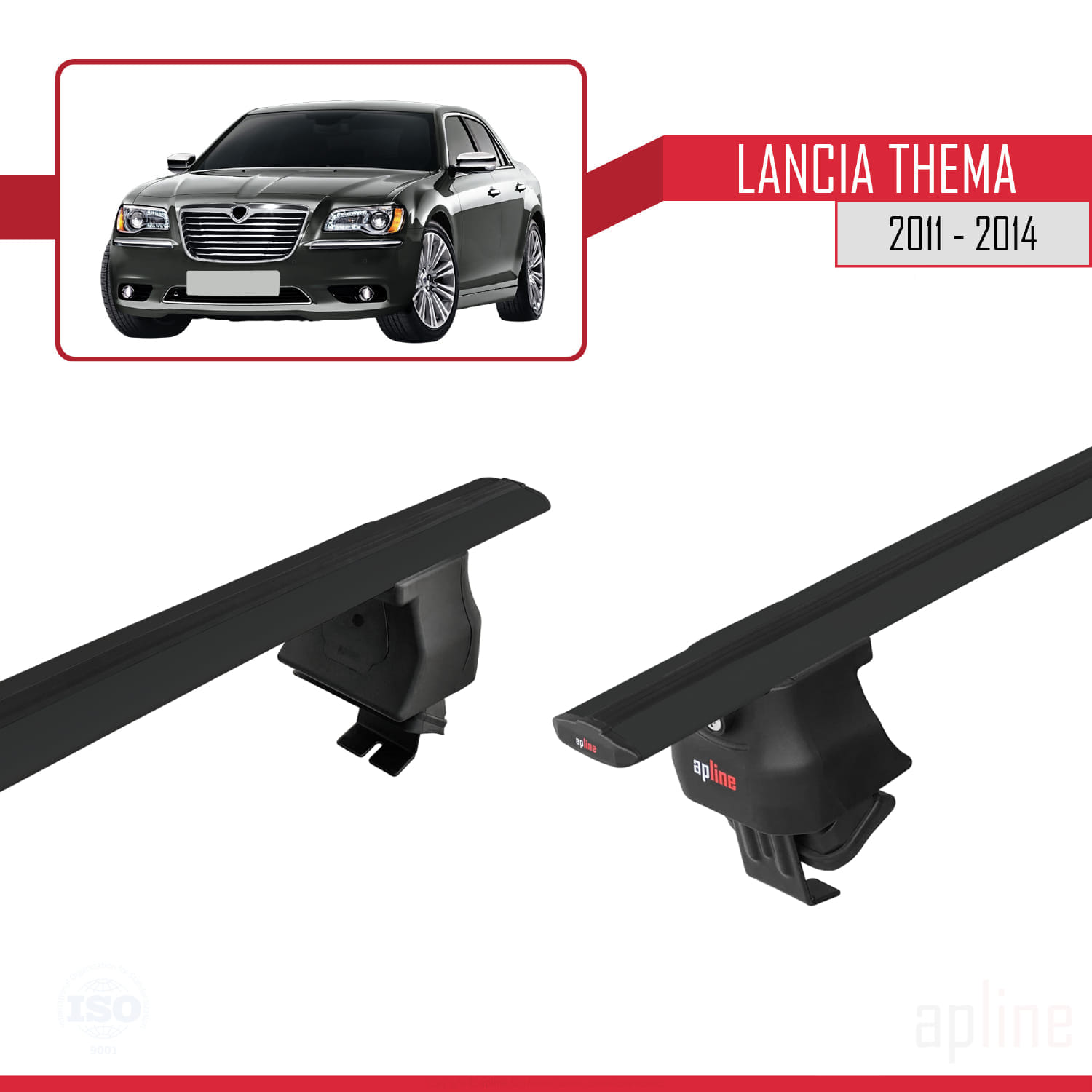 Lancia Thema 2 2011-2014 Arası ile Uyumlu ACE-4 Ara Atkı Tavan Barı Siyah 2 Adet - Görsel 4