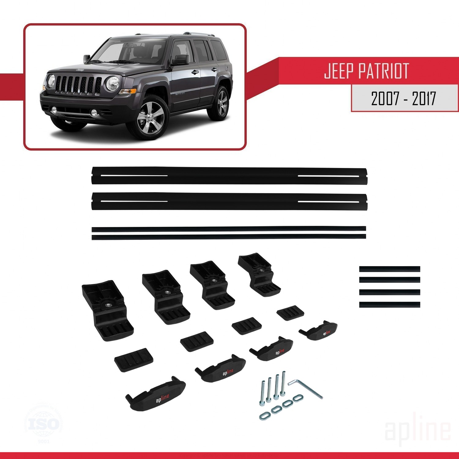 Jeep Patriot 2007-2017 Arası ile Uyumlu BASIC Model Ara Atkı Tavan Barı Siyah 2 Adet - Görsel 6