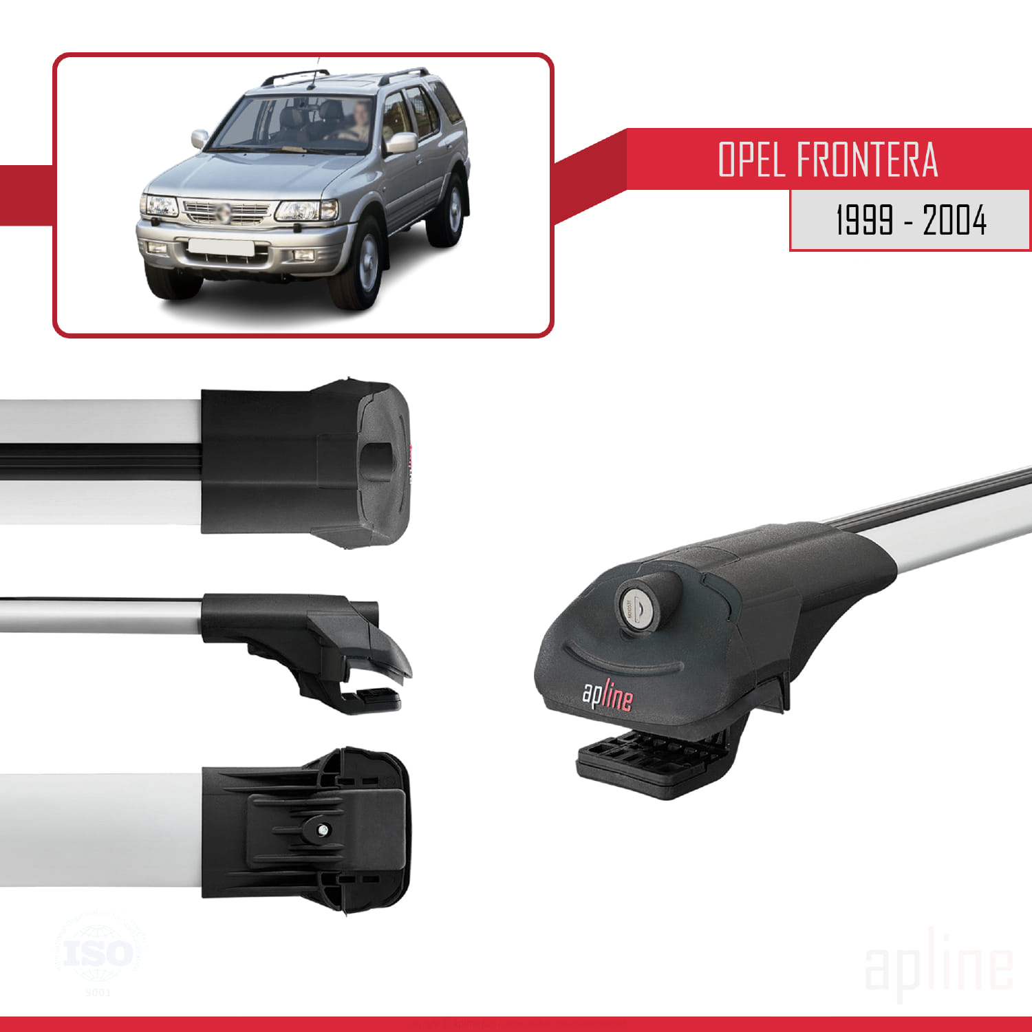 Opel Frontera 2 1999-2004 Arası ile Uyumlu ACE-1 Model Ara Atkı Tavan Barı Gri 3 Adet - Görsel 3
