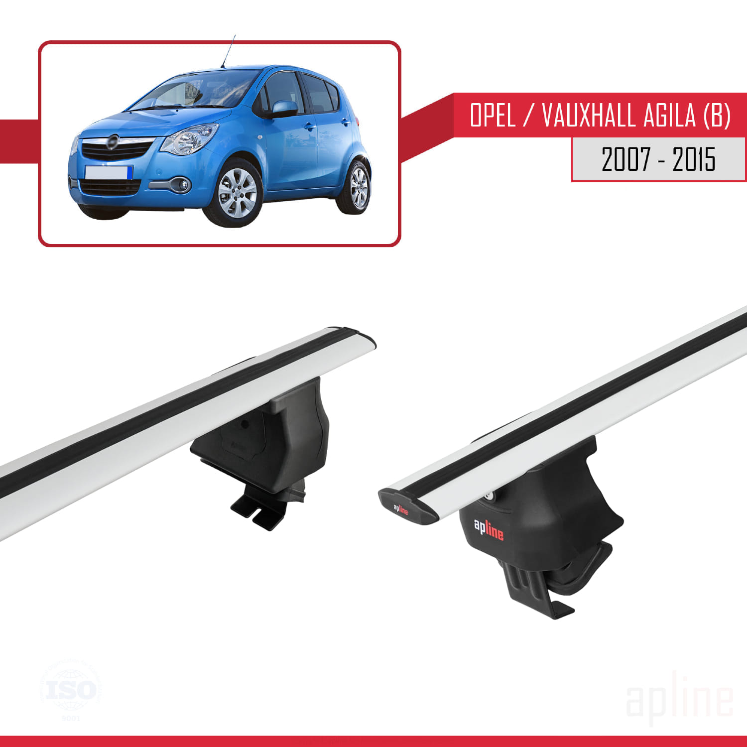Opel/Vauxhall Agila (B) 2007-2015 Arası ile Uyumlu ACE-4 Ara Atkı Tavan Barı Gri 2 Adet - Görsel 4