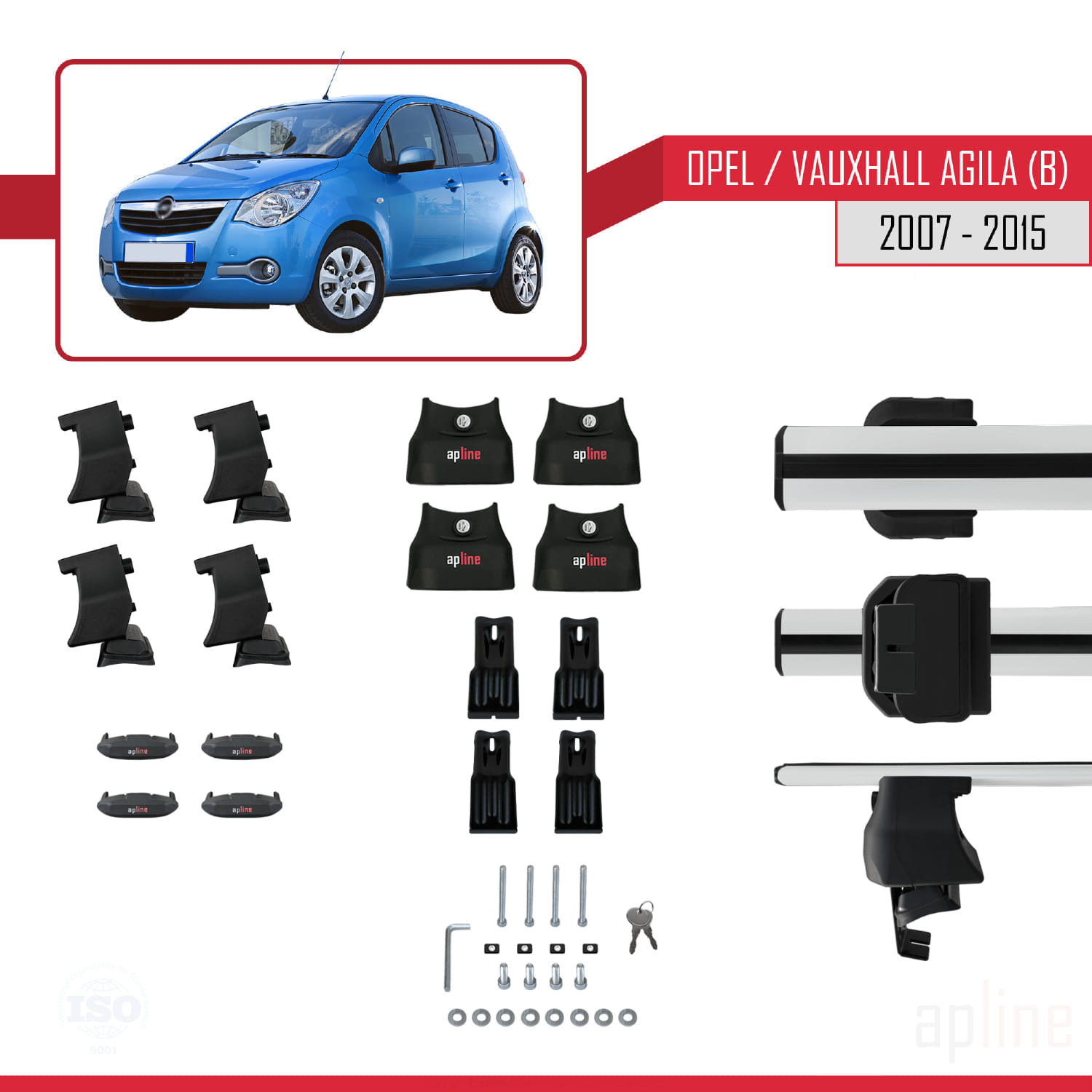 Opel/Vauxhall Agila (B) 2007-2015 Arası ile Uyumlu ACE-4 Ara Atkı Tavan Barı Gri 2 Adet - Görsel 5