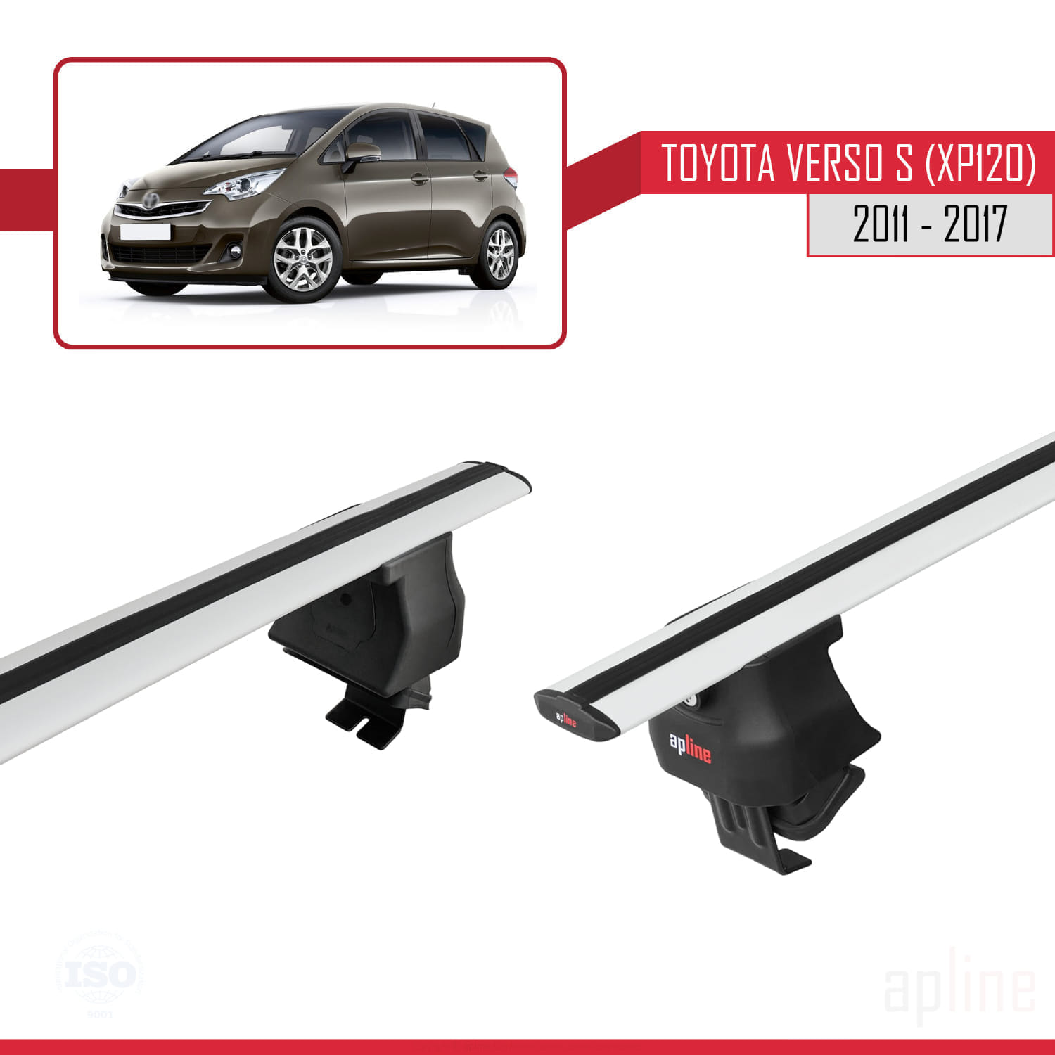 Toyota Verso S (XP120) 2011-2017 Arası ile Uyumlu ACE-4 Ara Atkı Tavan Barı Gri 2 Adet - Görsel 4
