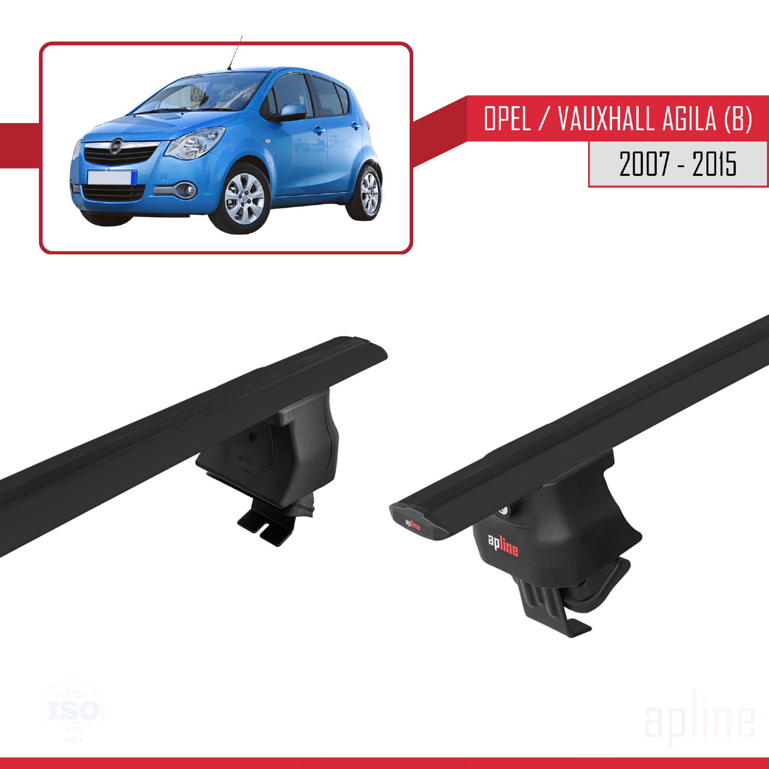 Opel/Vauxhall Agila (B) 2007-2015 Arası ile Uyumlu ACE-4 Ara Atkı Tavan Barı Siyah 2 Adet - Görsel 4