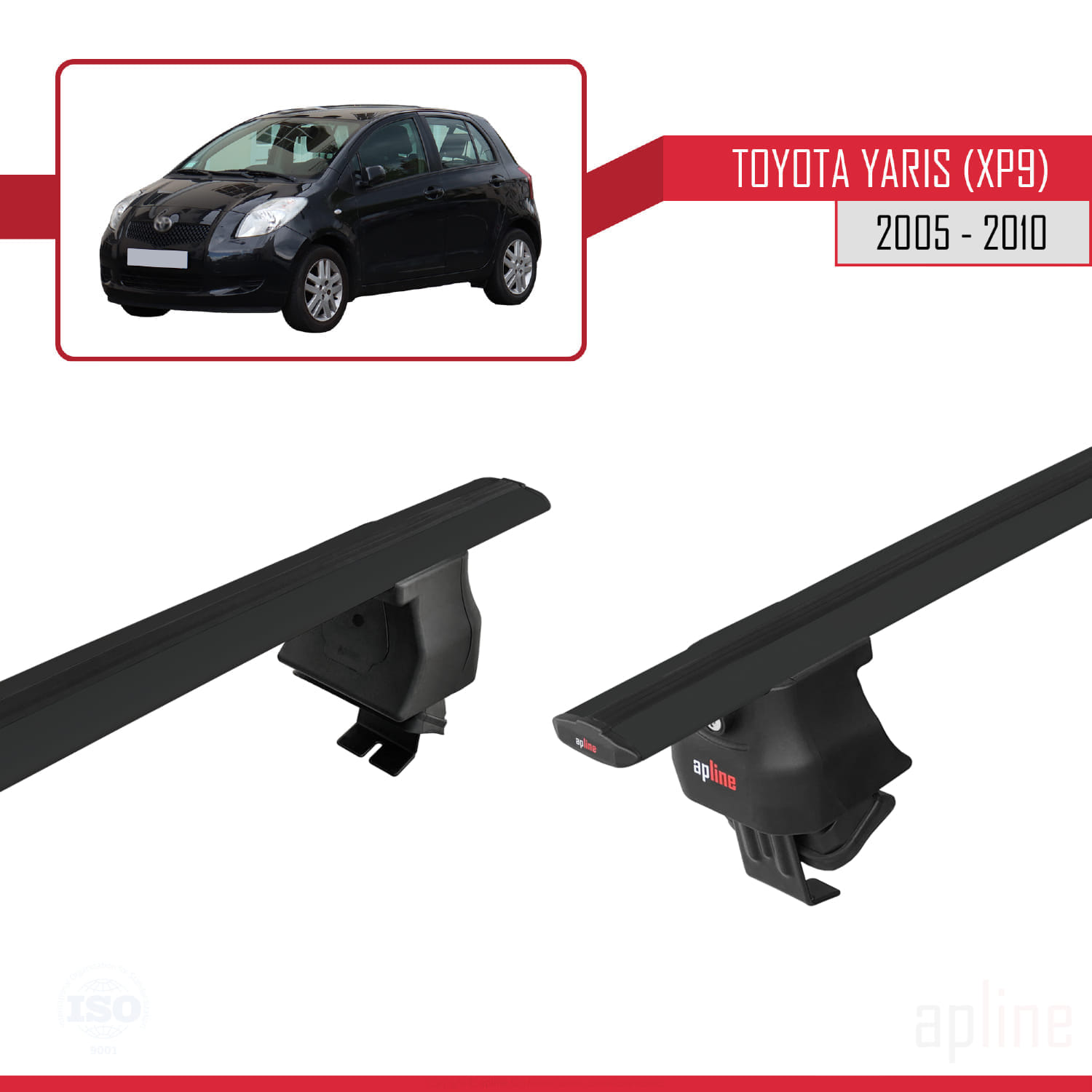 Toyota Yaris 2 (XP90) 2005-2010 Arası ile Uyumlu ACE-4 Ara Atkı Tavan Barı Siyah 2 Adet - Görsel 4
