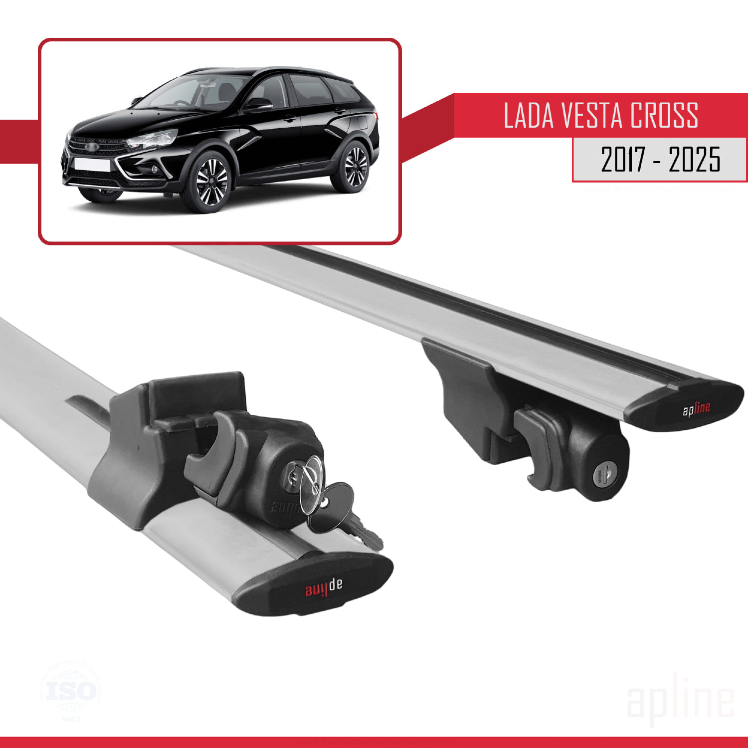 Lada Vesta Cross SW 2017-2023 Arası ile Uyumlu HOOK Model Ara Atkı Tavan Barı Gri 2 Adet - Görsel 5