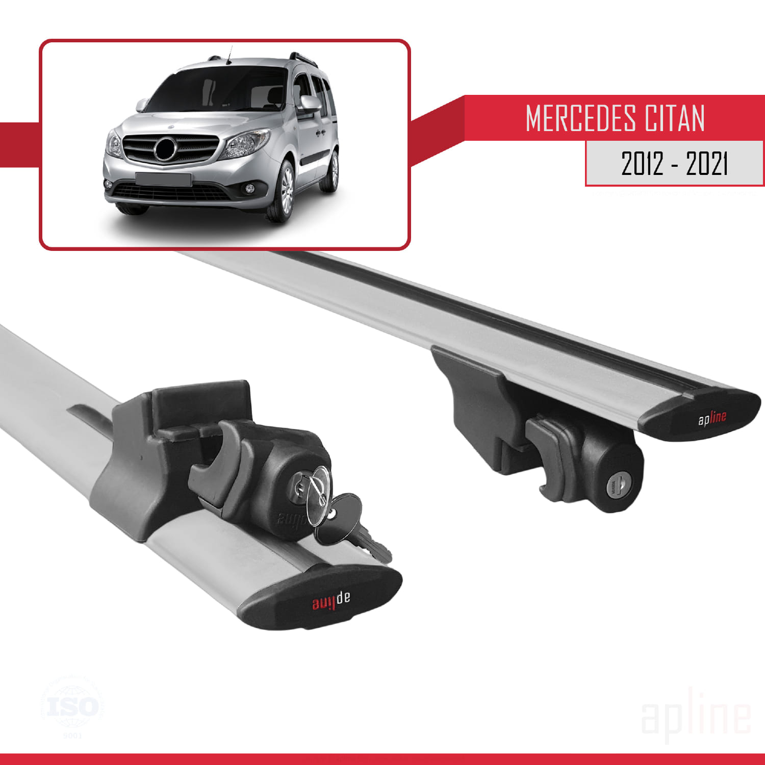 Mercedes Citan (W415) 2012-2021 Arası ile Uyumlu HOOK Model Ara Atkı Tavan Barı Gri 2 Adet - Görsel 5