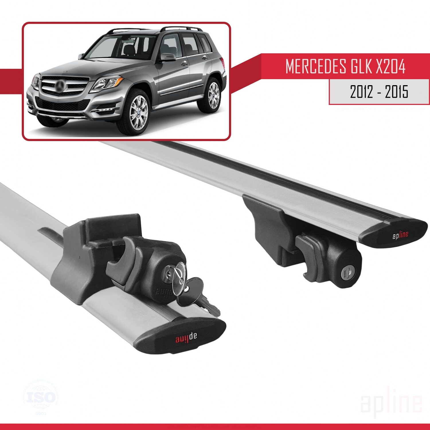 Mercedes GLK Class (X204) Post-Facelift 2012-2015 Arası ile Uyumlu HOOK Model Ara Atkı Tavan Barı Gri 2 Adet - Görsel 5