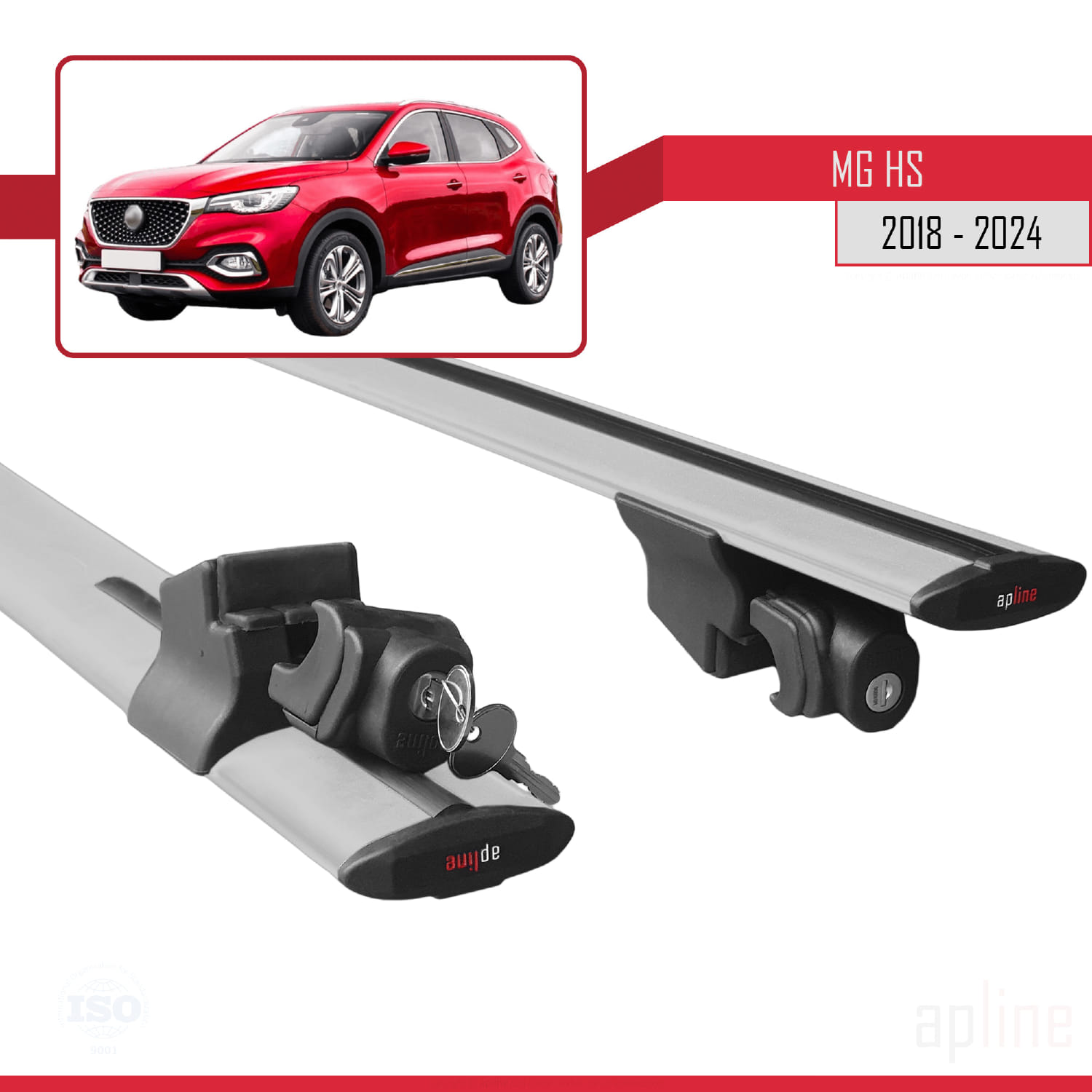 MG HS (AS23) 2018-2024 Arası ile Uyumlu HOOK Model Ara Atkı Tavan Barı Gri 2 Adet - Görsel 5