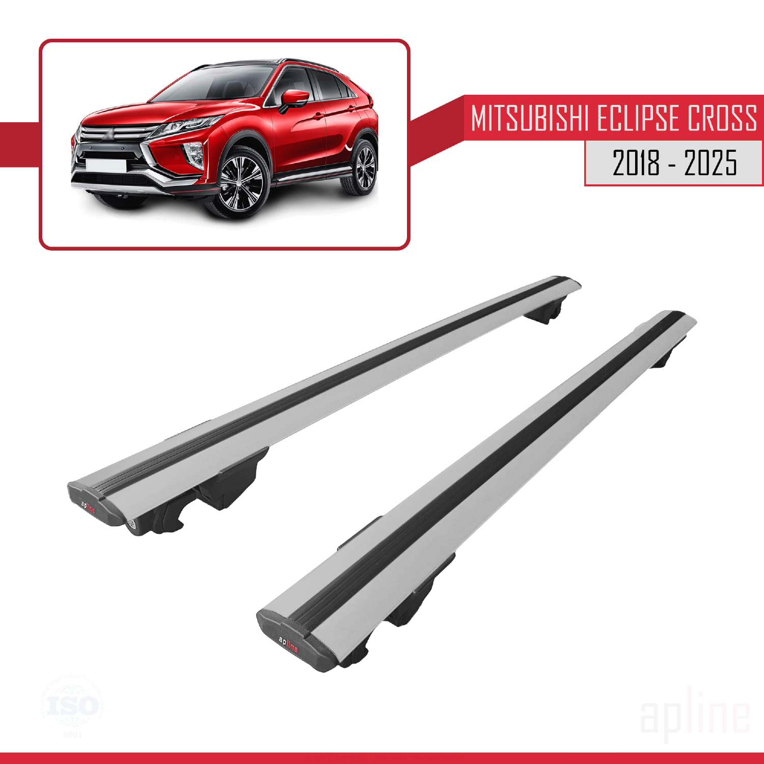 Mitsubishi Eclipse Cross (GK) 2018-2026 Arası ile Uyumlu HOOK Model Ara Atkı Tavan Barı Gri 2 Adet - Görsel 4