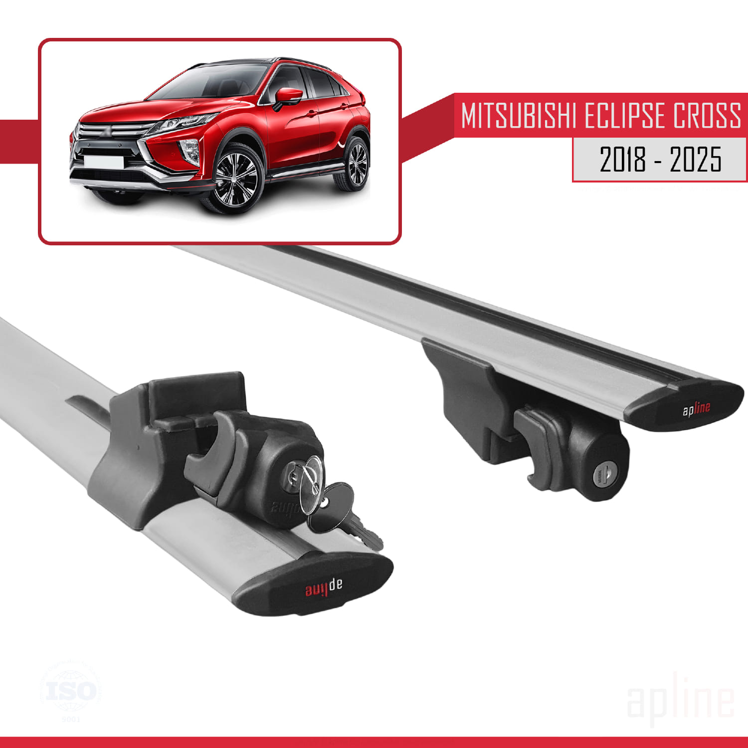 Mitsubishi Eclipse Cross (GK) 2018-2026 Arası ile Uyumlu HOOK Model Ara Atkı Tavan Barı Gri 2 Adet - Görsel 5