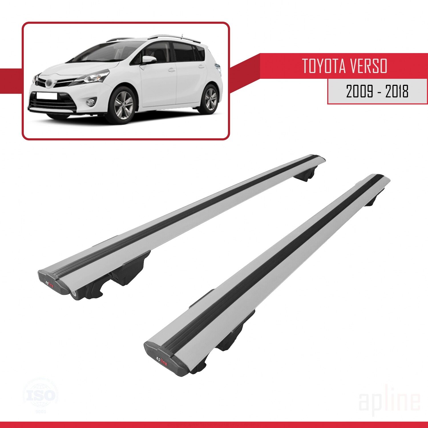 Toyota Verso (AR20) 2009-2018 Arası ile Uyumlu HOOK Model Ara Atkı Tavan Barı Gri 2 Adet - Görsel 4