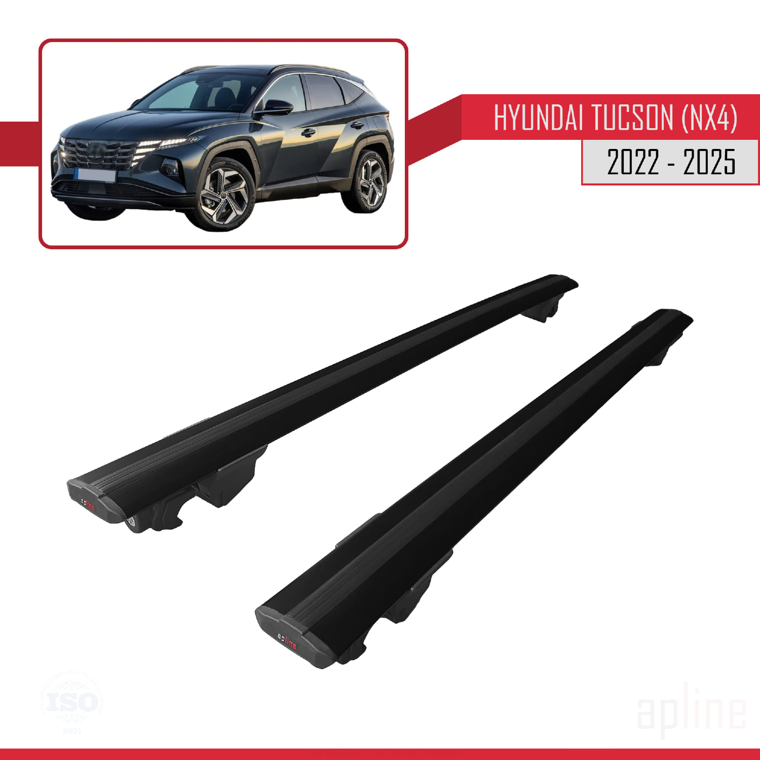 Hyundai Tucson 4 (NX4) 2022-2026 Arası ile Uyumlu HOOK Model Ara Atkı Tavan Barı Siyah 2 Adet - Görsel 4