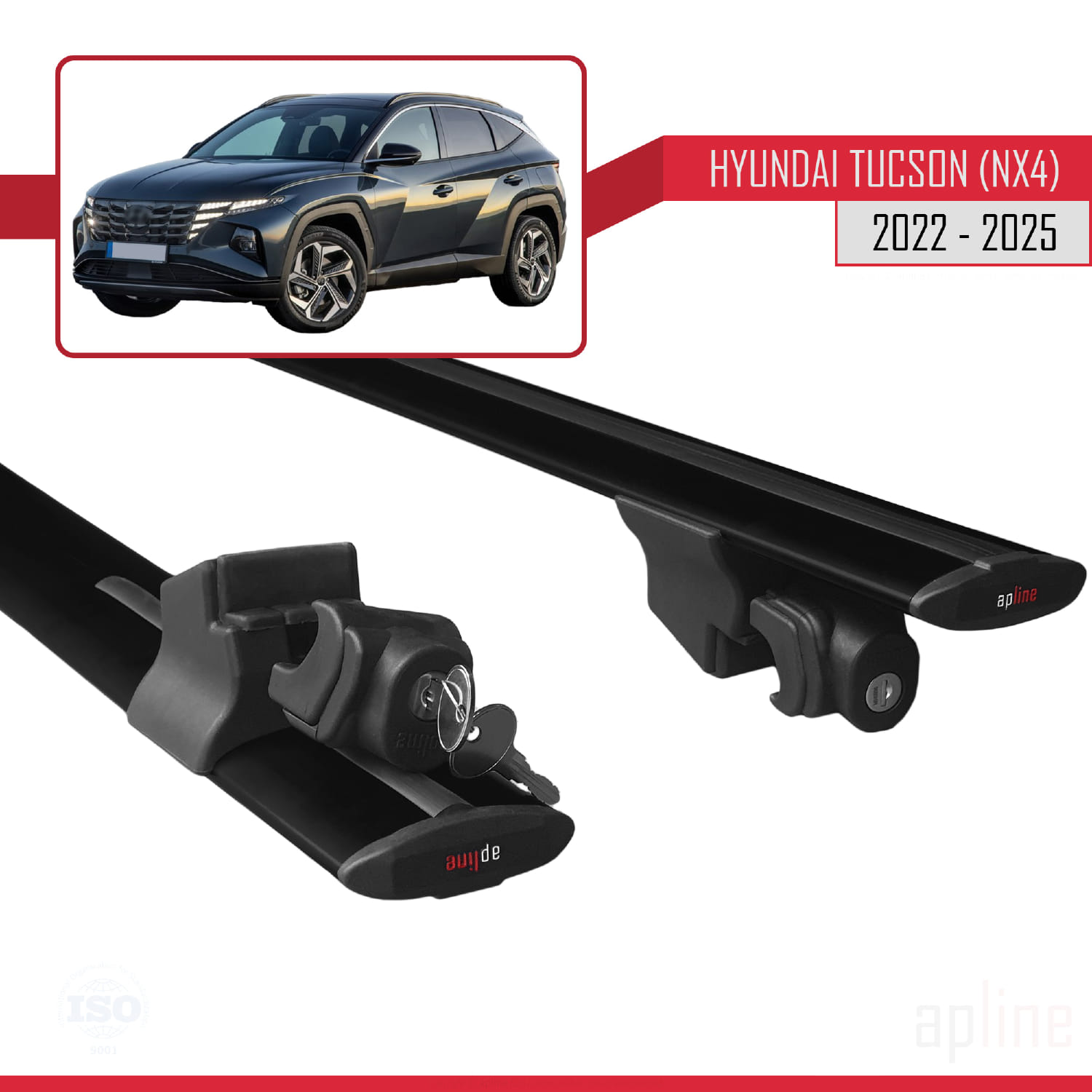 Hyundai Tucson 4 (NX4) 2022-2026 Arası ile Uyumlu HOOK Model Ara Atkı Tavan Barı Siyah 2 Adet - Görsel 5
