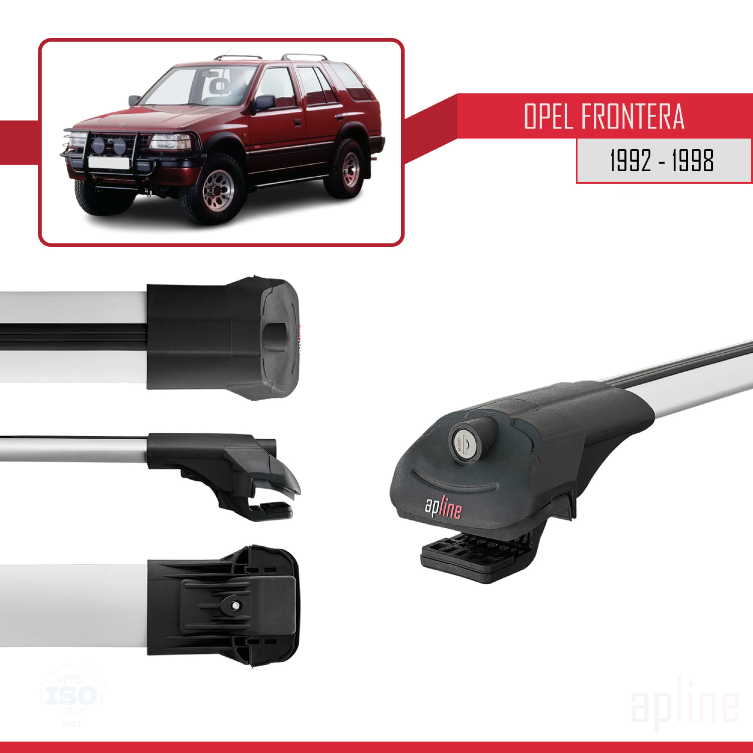 Opel Frontera 1992-1998 Arası ile Uyumlu ACE-1 Model Ara Atkı Tavan Barı Gri 2 Adet - Görsel 3