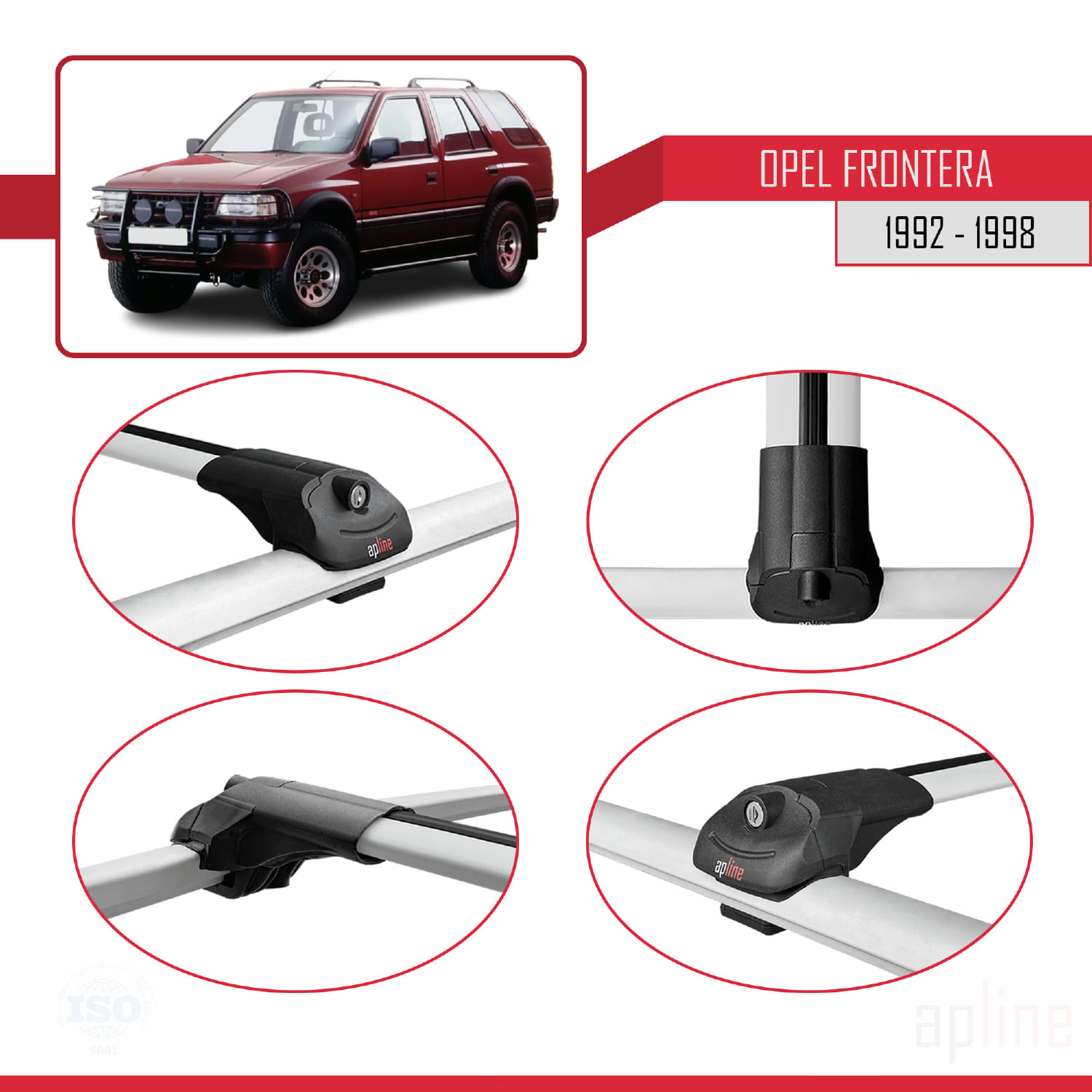 Opel Frontera 1992-1998 Arası ile Uyumlu ACE-1 Model Ara Atkı Tavan Barı Gri 2 Adet - Görsel 4