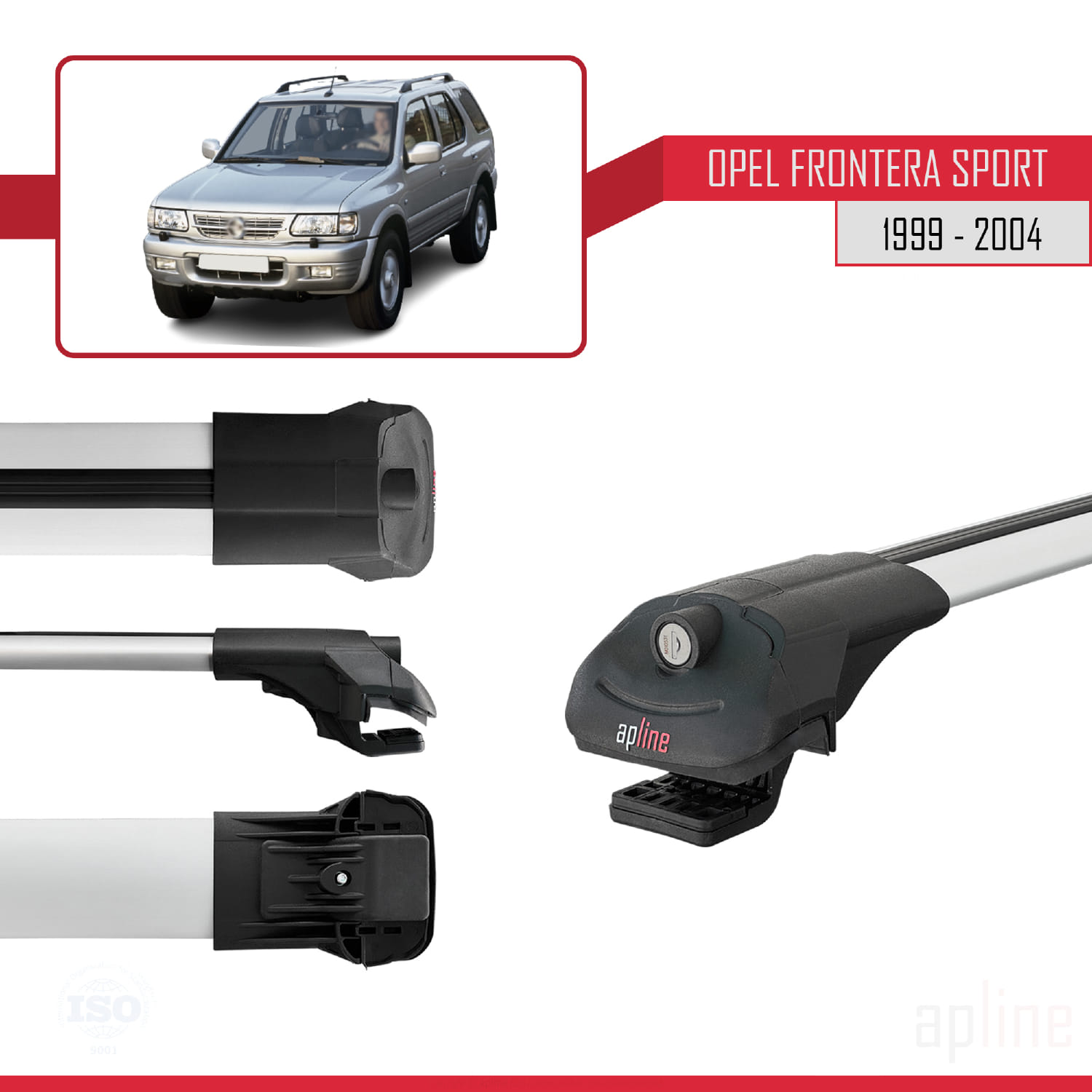 Opel Frontera Sport 2 1999-2004 Arası ile Uyumlu ACE-1 Model Ara Atkı Tavan Barı Gri 2 Adet - Görsel 3