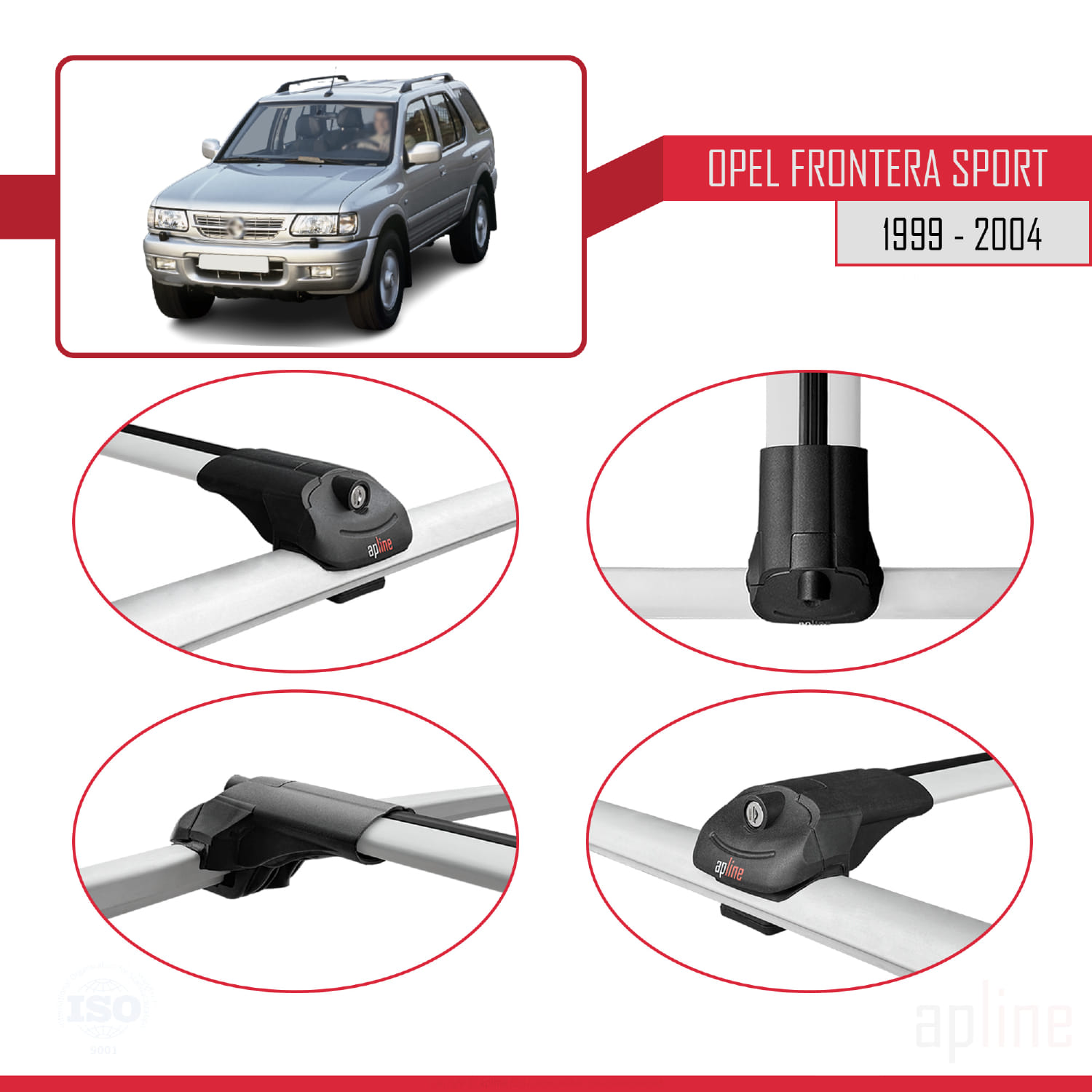 Opel Frontera Sport 2 1999-2004 Arası ile Uyumlu ACE-1 Model Ara Atkı Tavan Barı Gri 2 Adet - Görsel 4