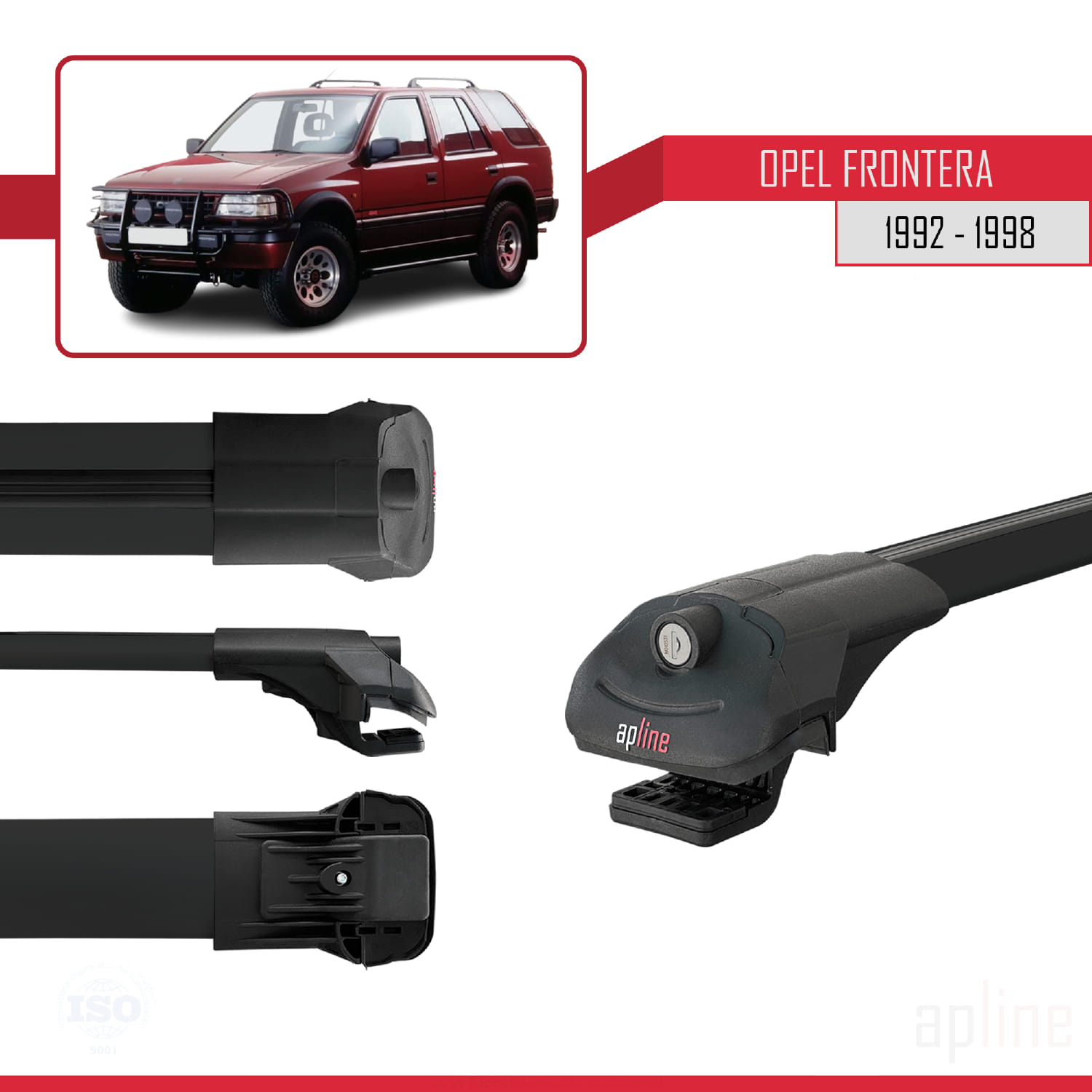 Opel Frontera 1992-1998 Arası ile Uyumlu ACE-1 Model Ara Atkı Tavan Barı Siyah 2 Adet - Görsel 3