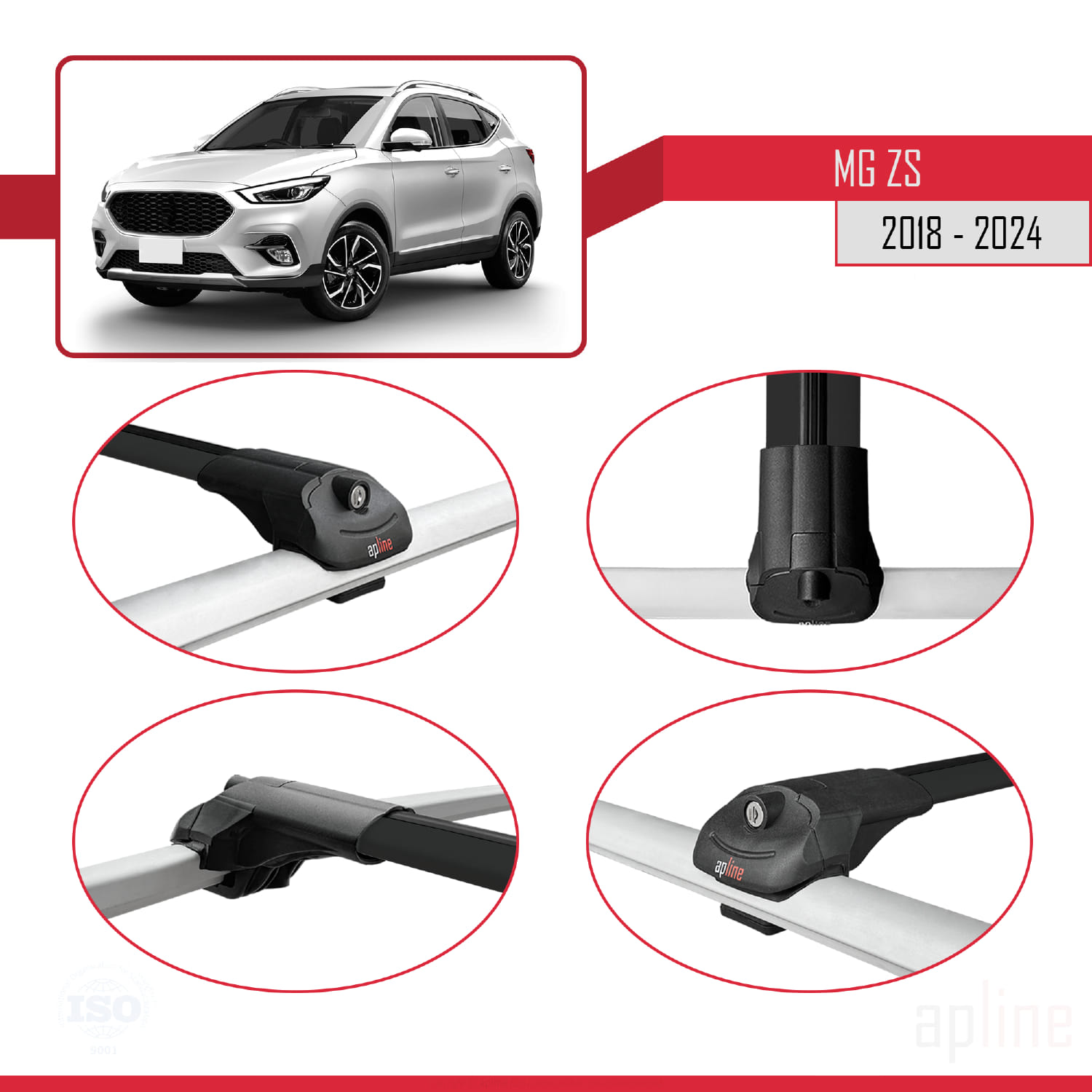 MG ZS 2018-2024 Arası ile Uyumlu ACE-1 Model Ara Atkı Tavan Barı Siyah 3 Adet - Görsel 4