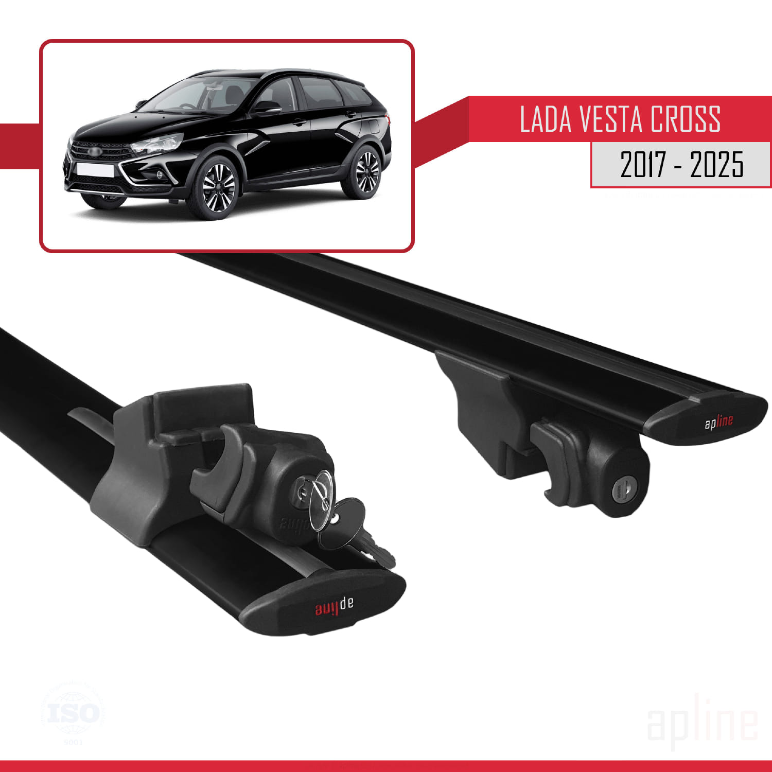 Lada Vesta Cross SW 2017-2023 Arası ile Uyumlu HOOK Model Ara Atkı Tavan Barı Siyah 2 Adet - Görsel 5