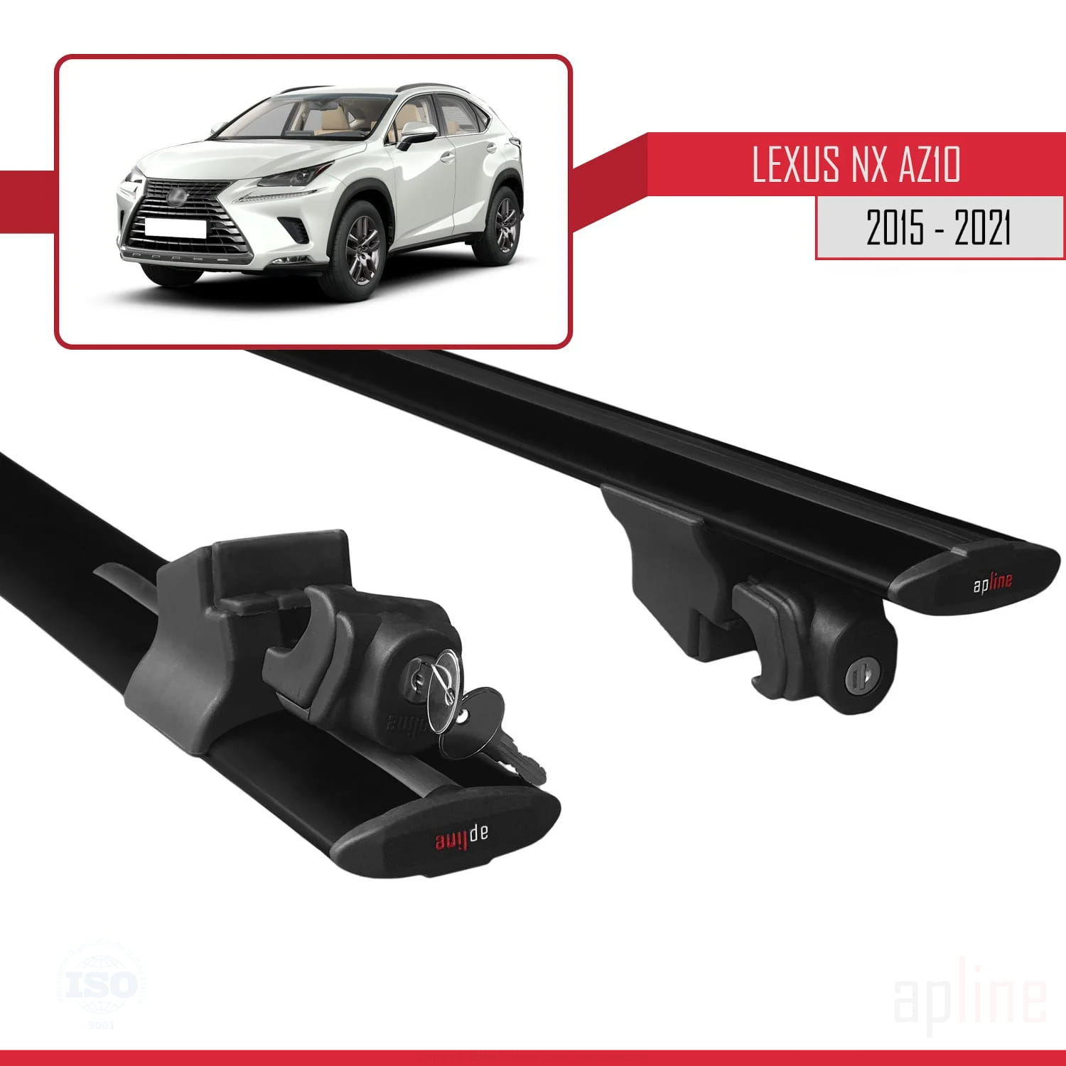 Lexus NX (AZ10) 2015-2021 Arası ile Uyumlu HOOK Model Ara Atkı Tavan Barı Siyah 2 Adet - Görsel 5