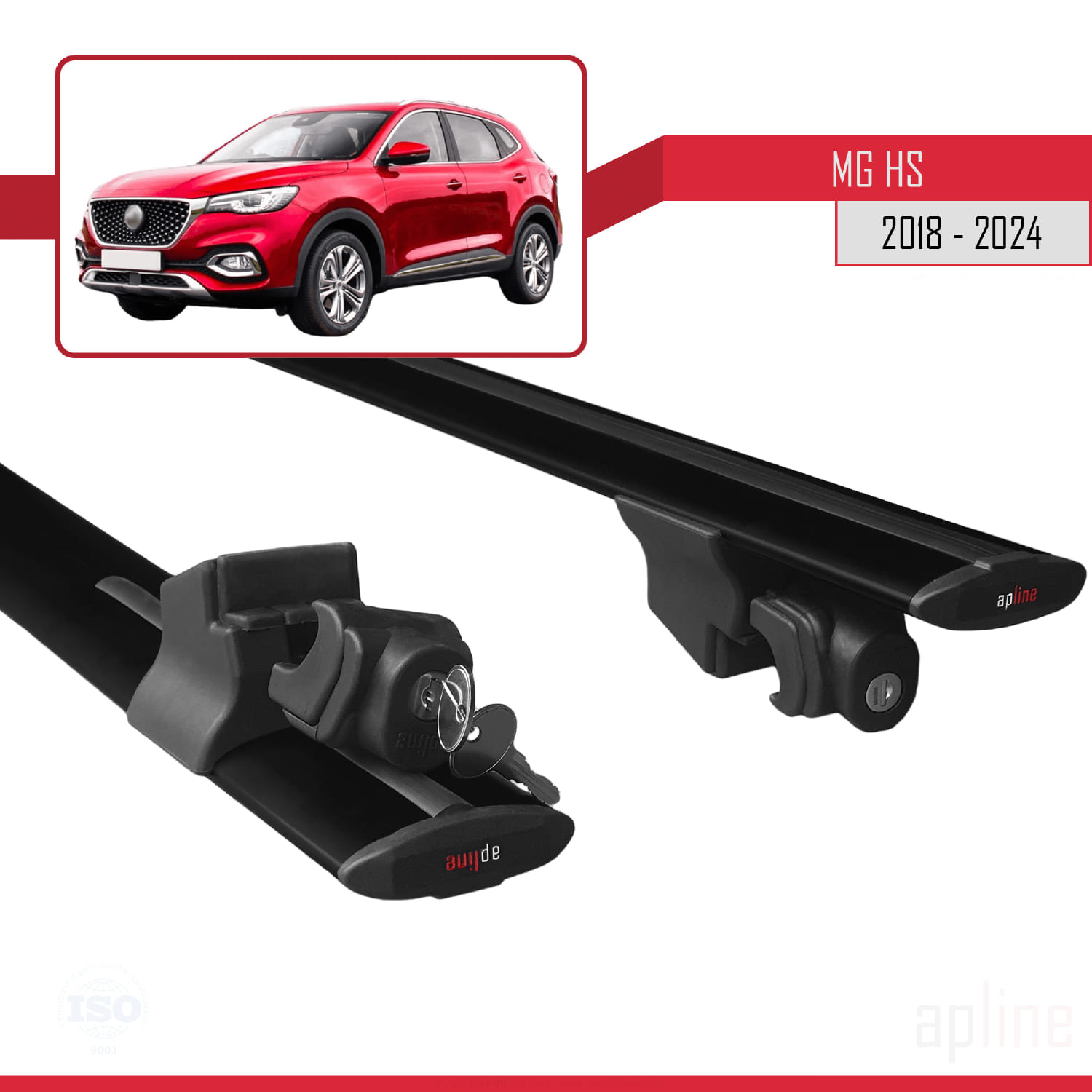 MG HS (AS23) 2018-2024 Arası ile Uyumlu HOOK Model Ara Atkı Tavan Barı Siyah 2 Adet - Görsel 5