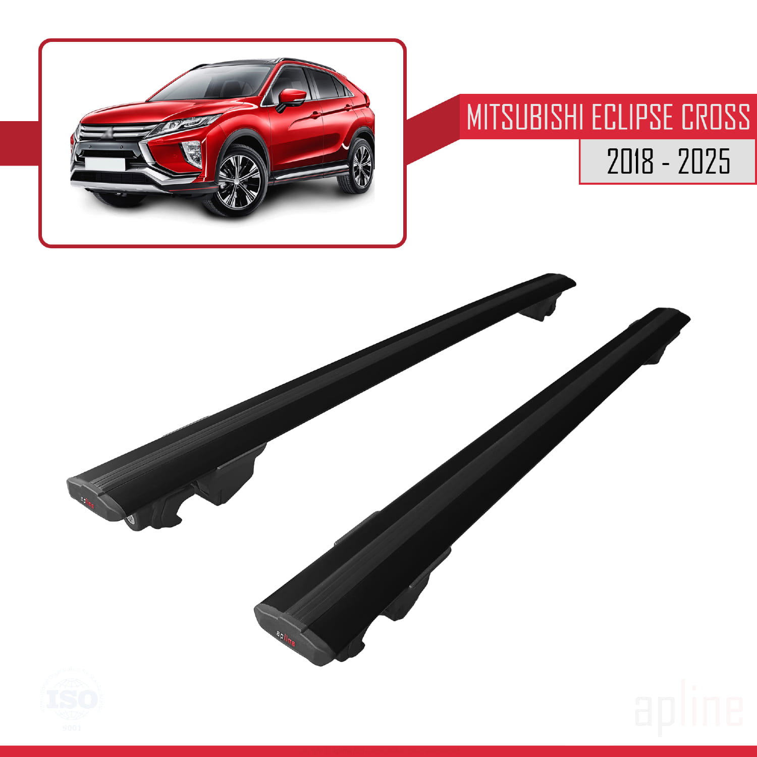 Mitsubishi Eclipse Cross (GK) 2018-2026 Arası ile Uyumlu HOOK Model Ara Atkı Tavan Barı Siyah 2 Adet - Görsel 4