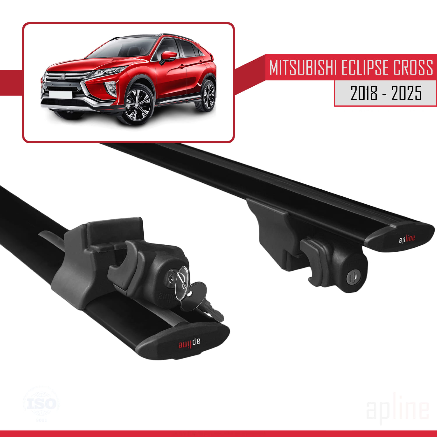 Mitsubishi Eclipse Cross (GK) 2018-2026 Arası ile Uyumlu HOOK Model Ara Atkı Tavan Barı Siyah 2 Adet - Görsel 5
