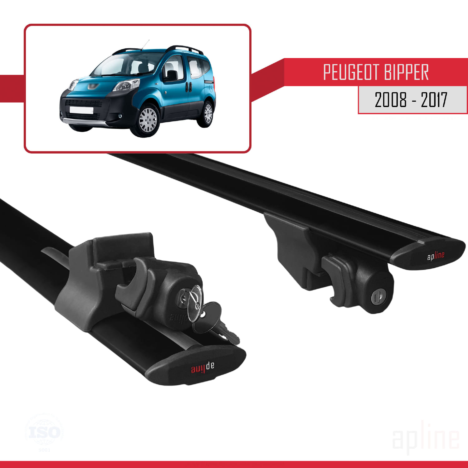 Peugeot Bipper 2008-2018 Arası ile Uyumlu HOOK Model Ara Atkı Tavan Barı Siyah 2 Adet - Görsel 5