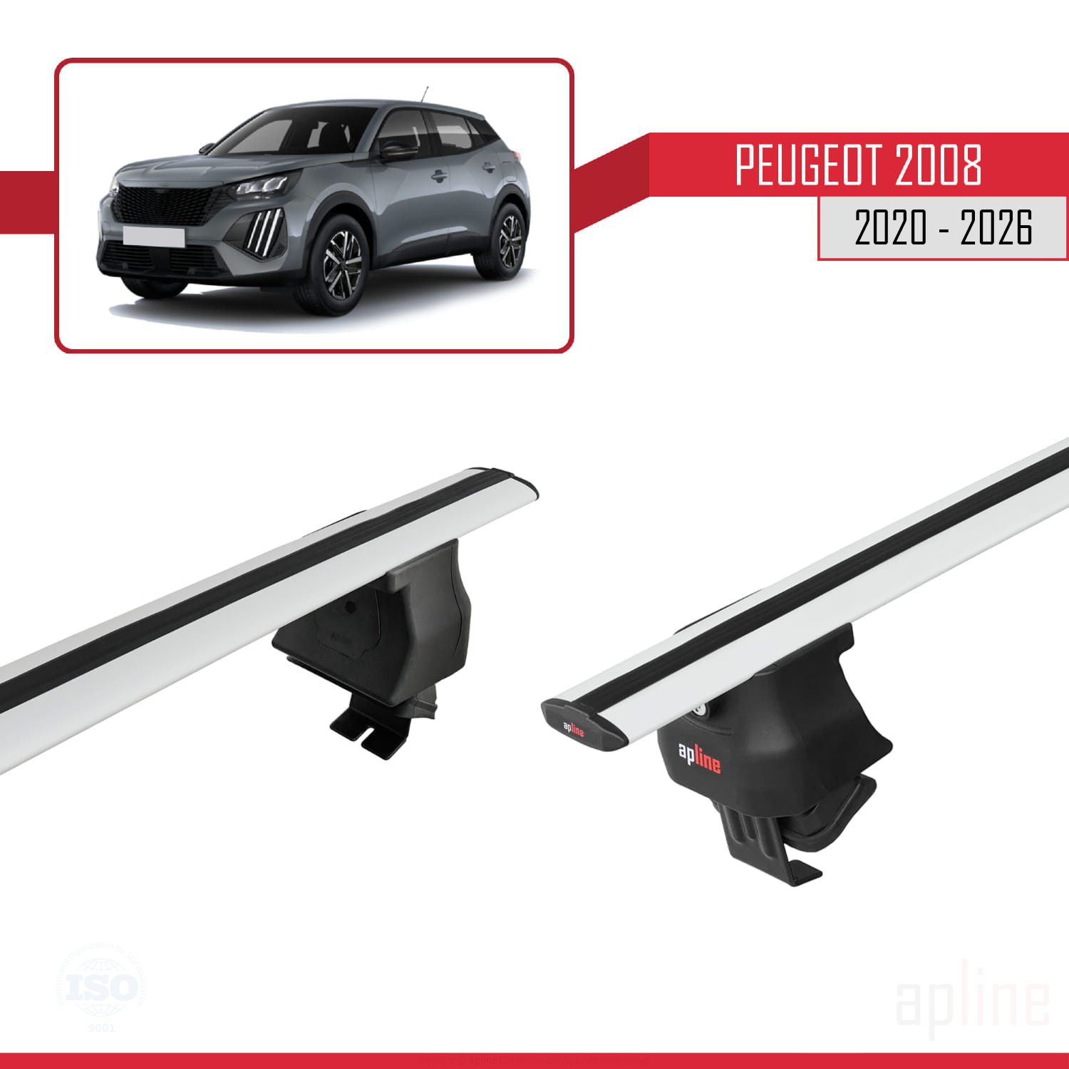 Peugeot 2008 II (P24) 2020 -2026 Arası ile Uyumlu ACE-4 Ara Atkı Tavan Barı Gri 2 Adet - Görsel 4
