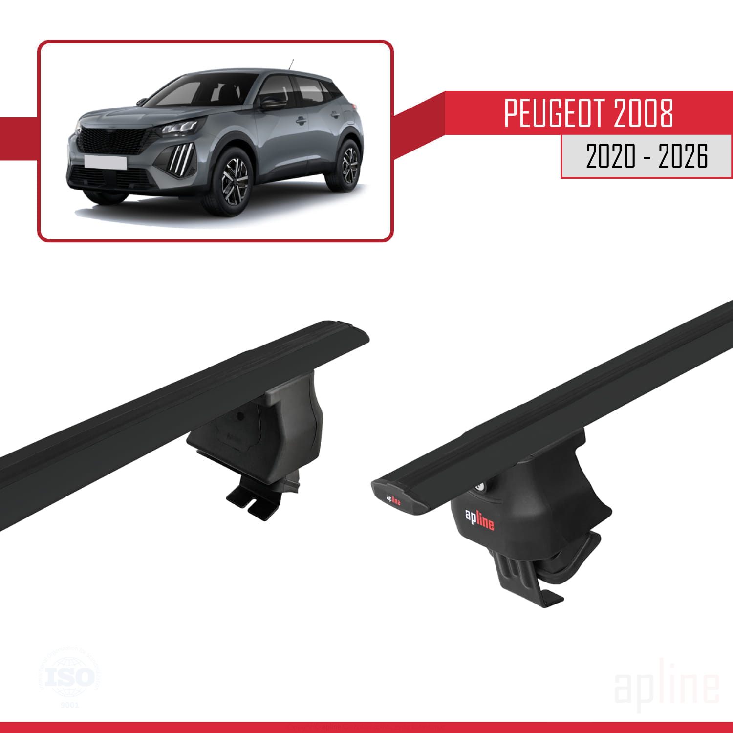 Peugeot 2008 II (P24) 2020 -2026 Arası ile Uyumlu ACE-4 Ara Atkı Tavan Barı Siyah 2 Adet - Görsel 4