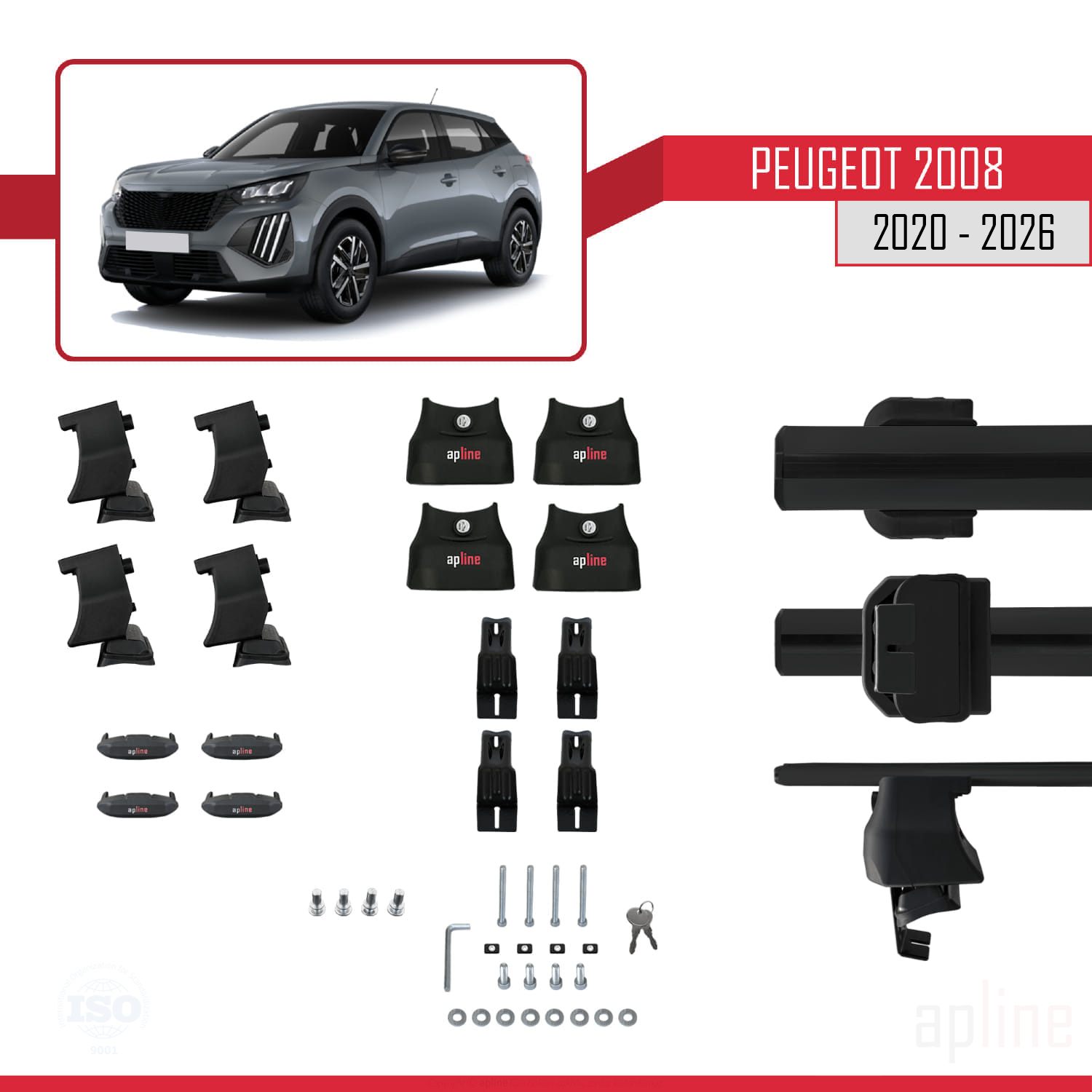 Peugeot 2008 II (P24) 2020 -2026 Arası ile Uyumlu ACE-4 Ara Atkı Tavan Barı Siyah 2 Adet - Görsel 5