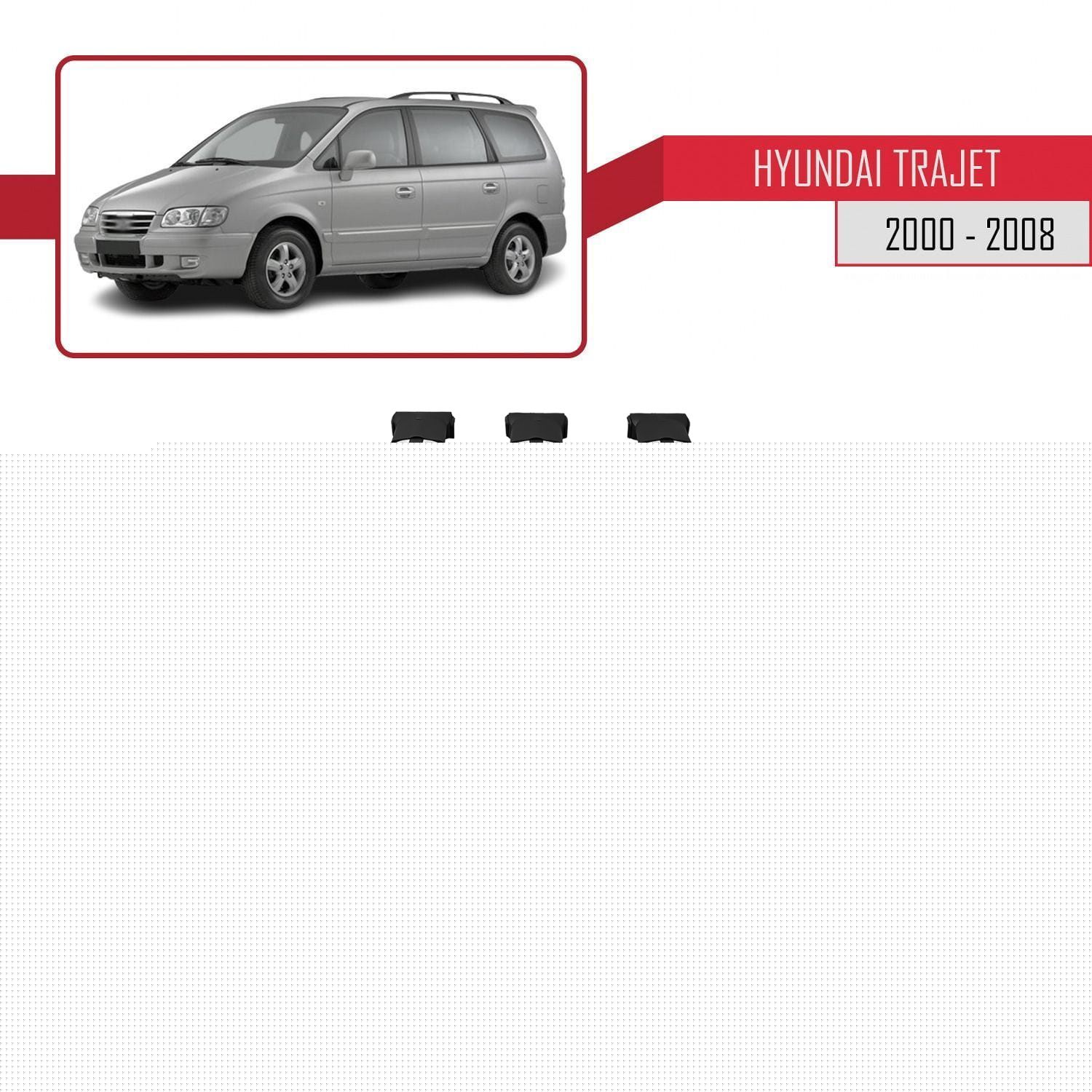 Hyundai Trajet (FO) 1999-2008 Arası ile Uyumlu FLY Model Ara Atkı Tavan Barı Gri 3 Adet - Görsel 3