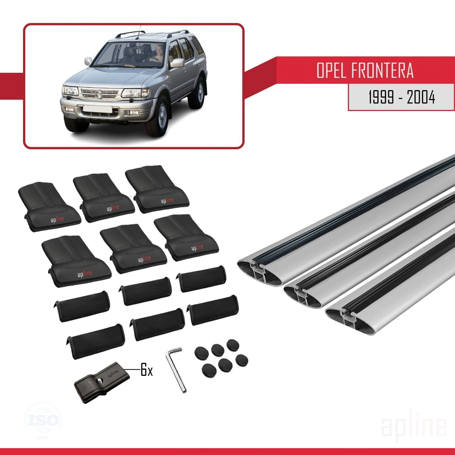 Opel Frontera 2 1999-2004 Arası ile Uyumlu FLY Model Ara Atkı Tavan Barı Gri 3 Adet - Görsel 4