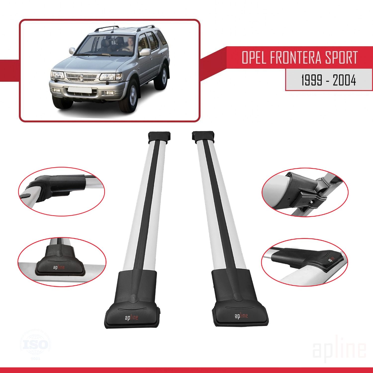Opel Frontera Sport 2 1999-2004 Arası ile Uyumlu FLY Model Ara Atkı Tavan Barı Gri 2 Adet - Görsel 3