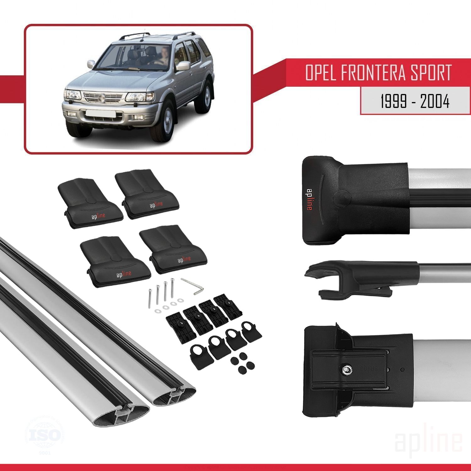 Opel Frontera Sport 2 1999-2004 Arası ile Uyumlu FLY Model Ara Atkı Tavan Barı Gri 2 Adet - Görsel 4