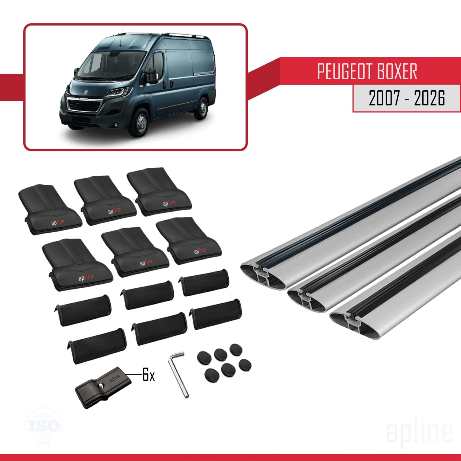 Peugeot Boxer 2 (250) 2007-2026 Arası ile Uyumlu FLY Model Ara Atkı Tavan Barı Gri 3 Adet - Görsel 4