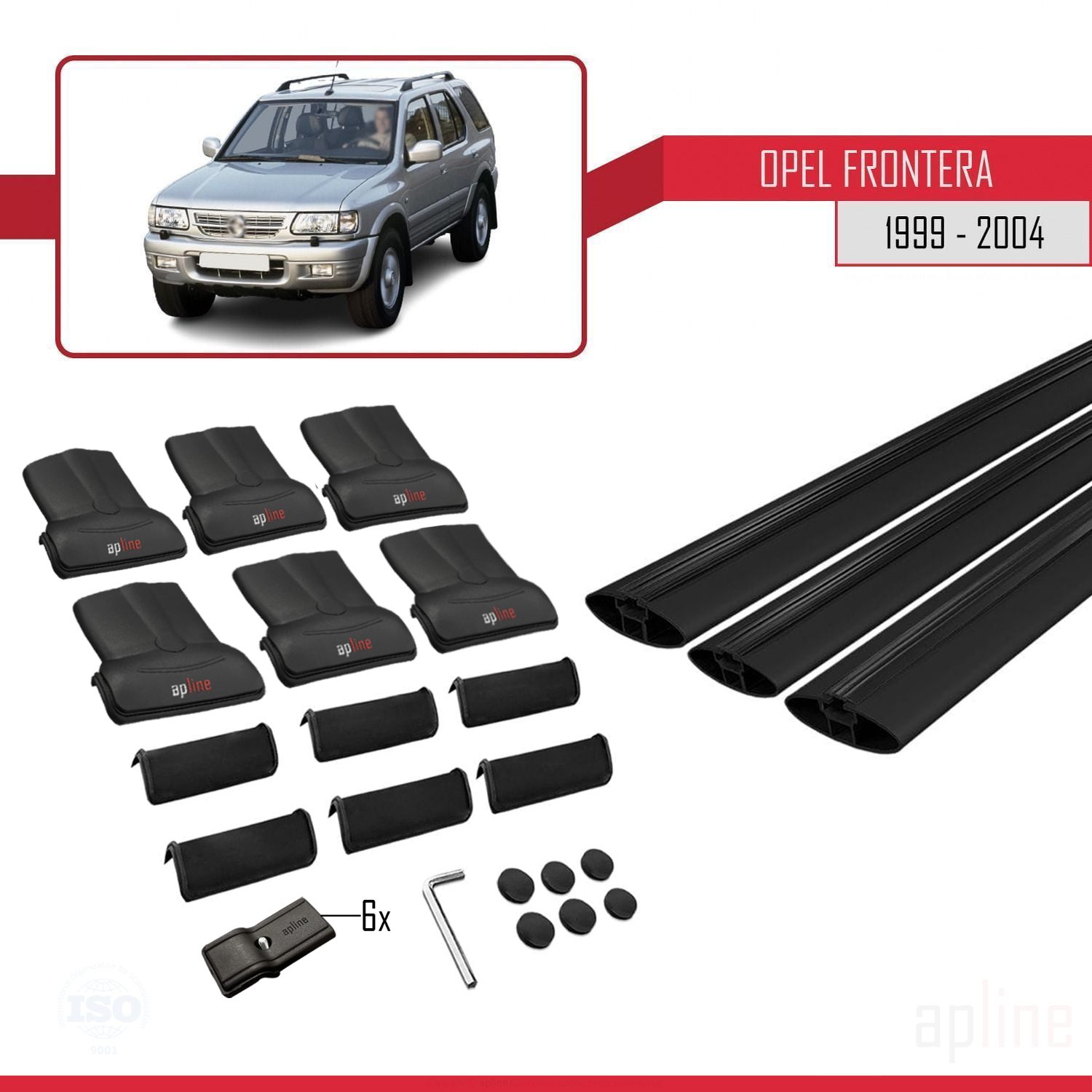 Opel Frontera 2 1999-2004 Arası ile Uyumlu FLY Model Ara Atkı Tavan Barı Siyah 3 Adet - Görsel 4