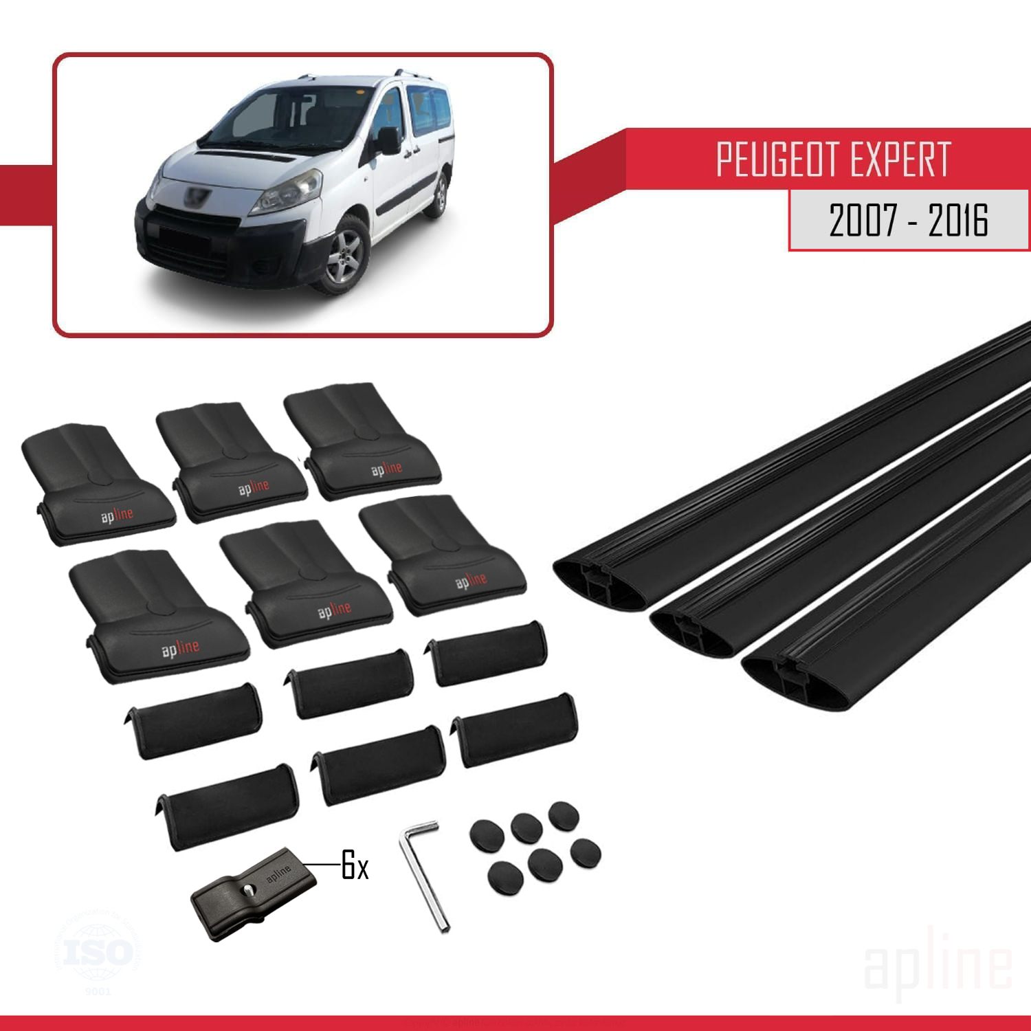 Peugeot Expert 2 (G9) 2007-2016 Arası ile Uyumlu FLY Model Ara Atkı Tavan Barı Siyah 3 Adet - Görsel 4
